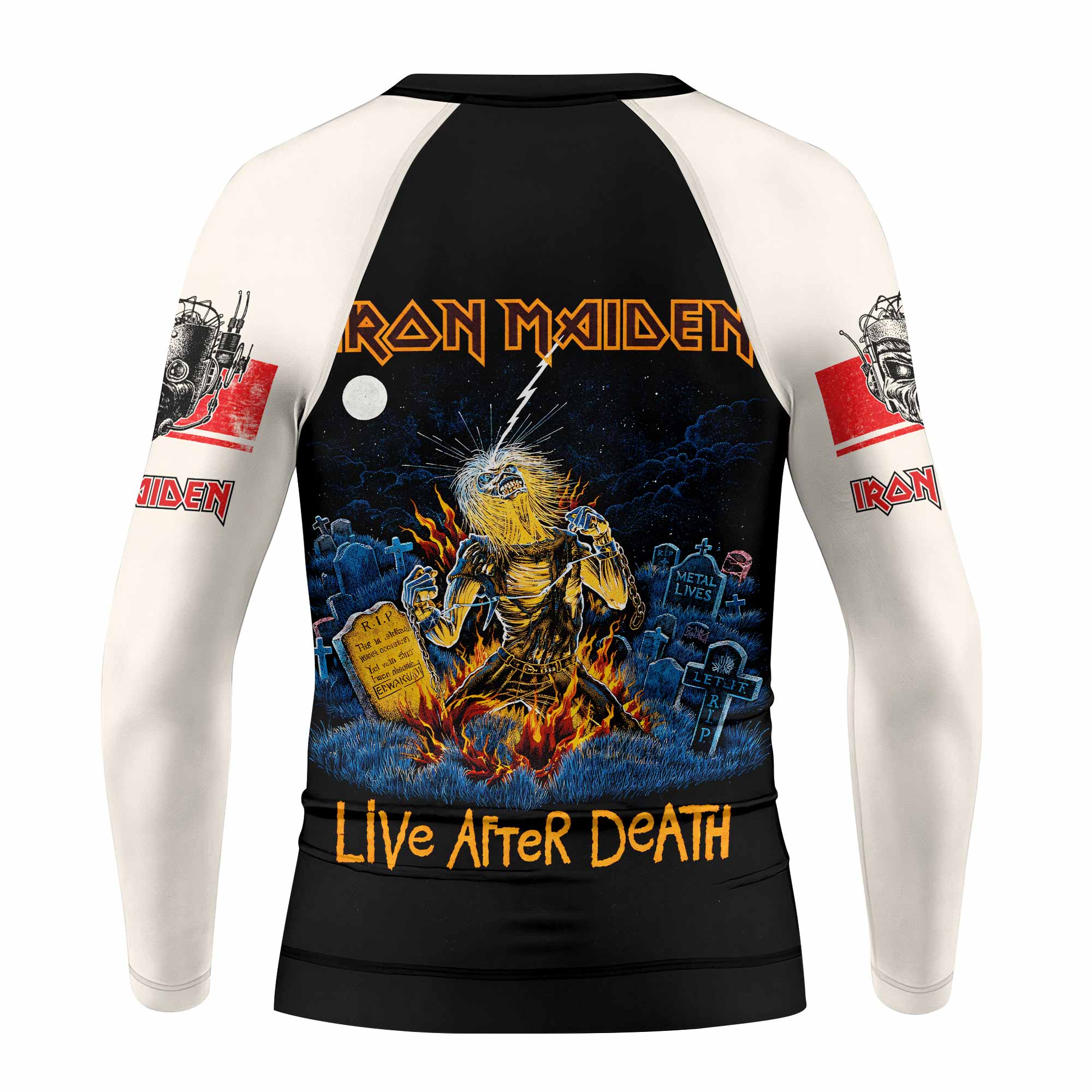 Iron Maiden Live After Death Kids Rash Guard Long Sleeve - back view mockup