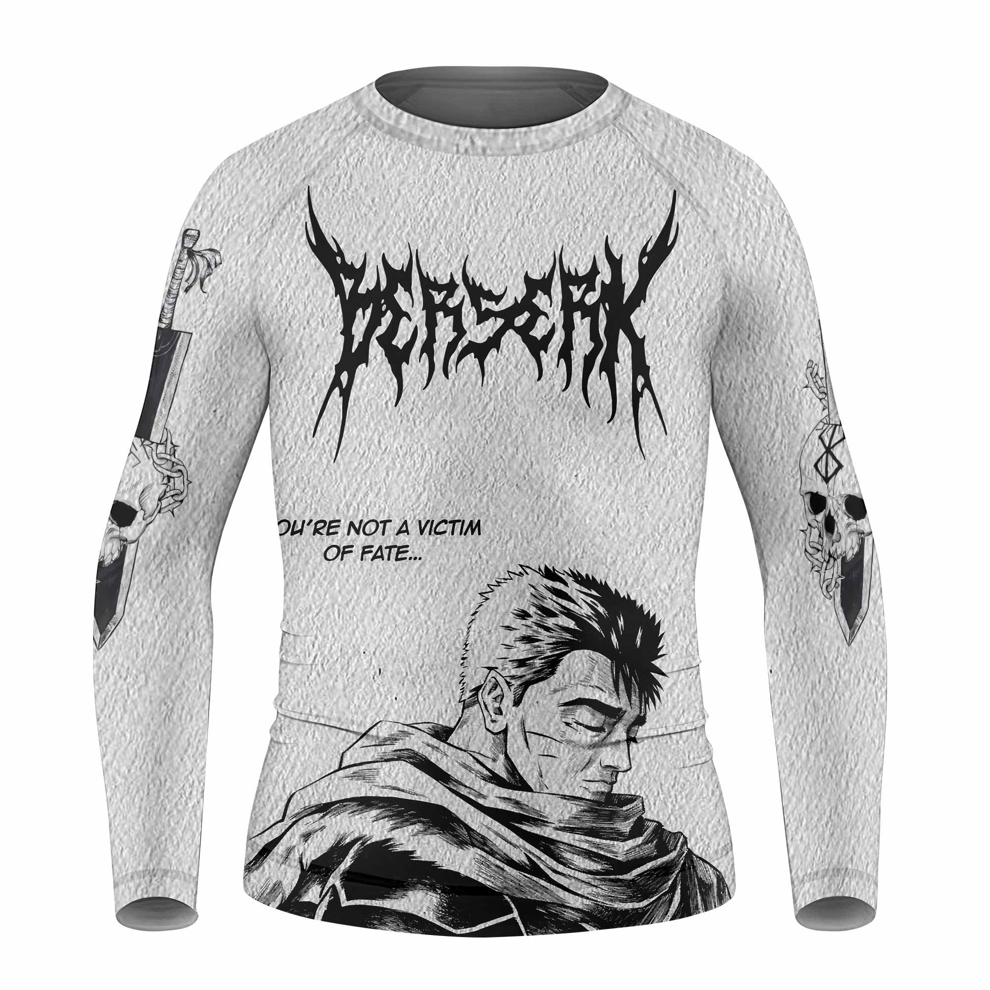 Berserk Metal Guts Kids Rash Guard Long Sleeve - front view mockup