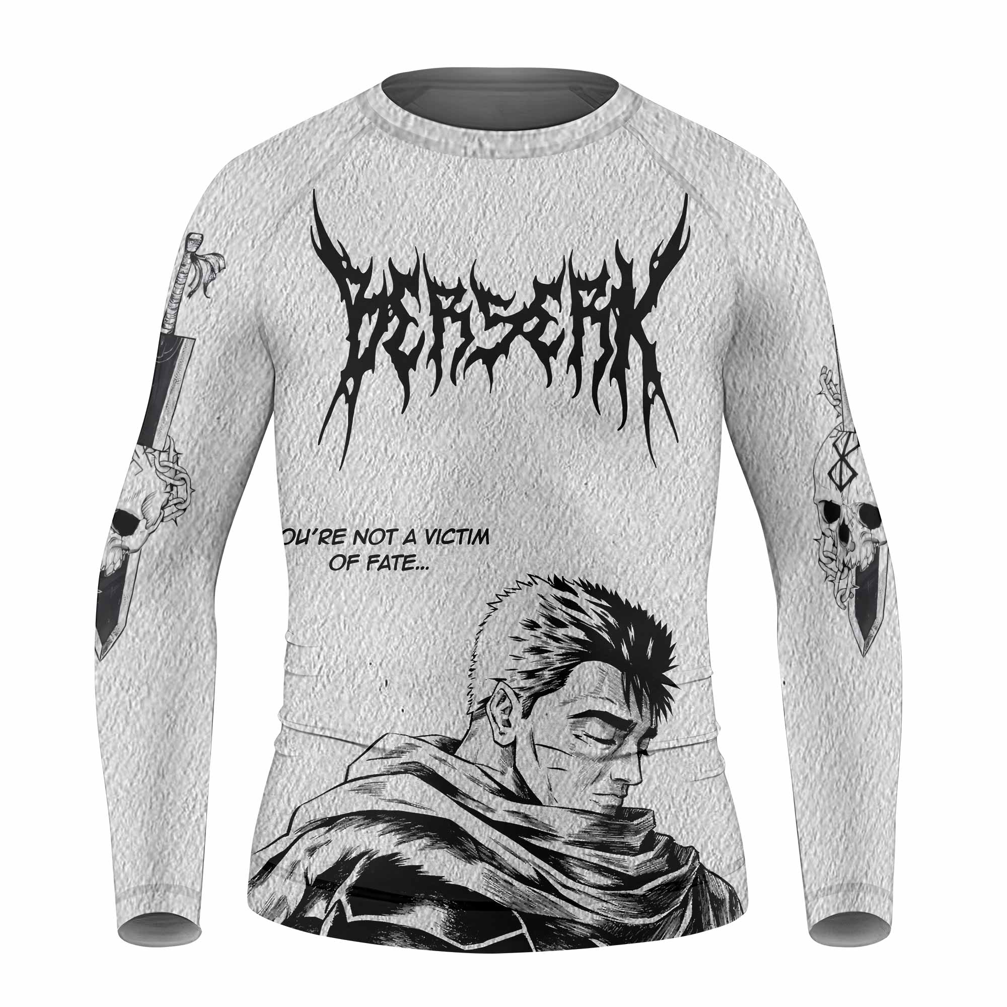 Berserk Metal Guts Kids Rash Guard Long Sleeve - front view mockup