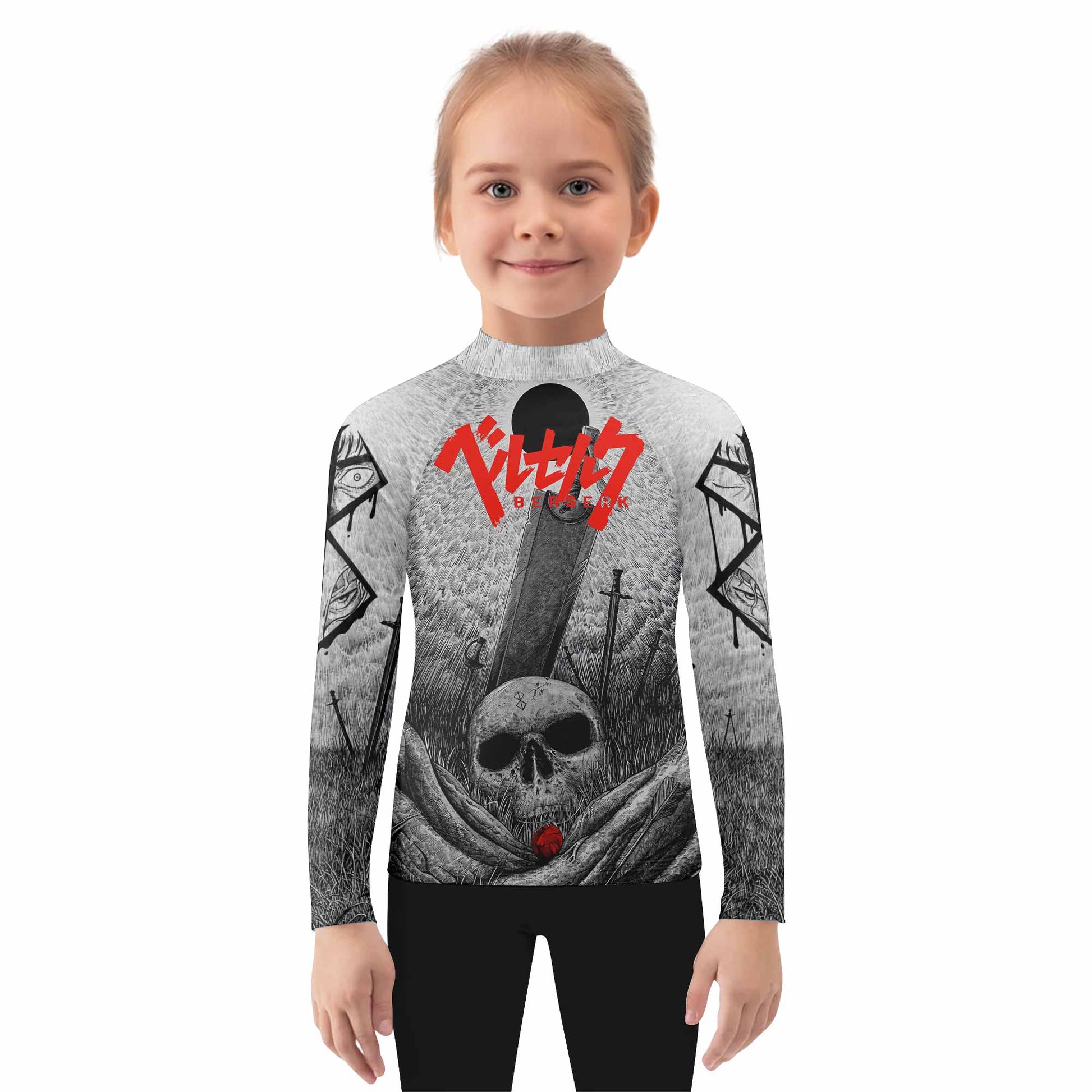 Berserk Eclipse Kids Rash Guard Long Sleeve - girl's lifestyle view