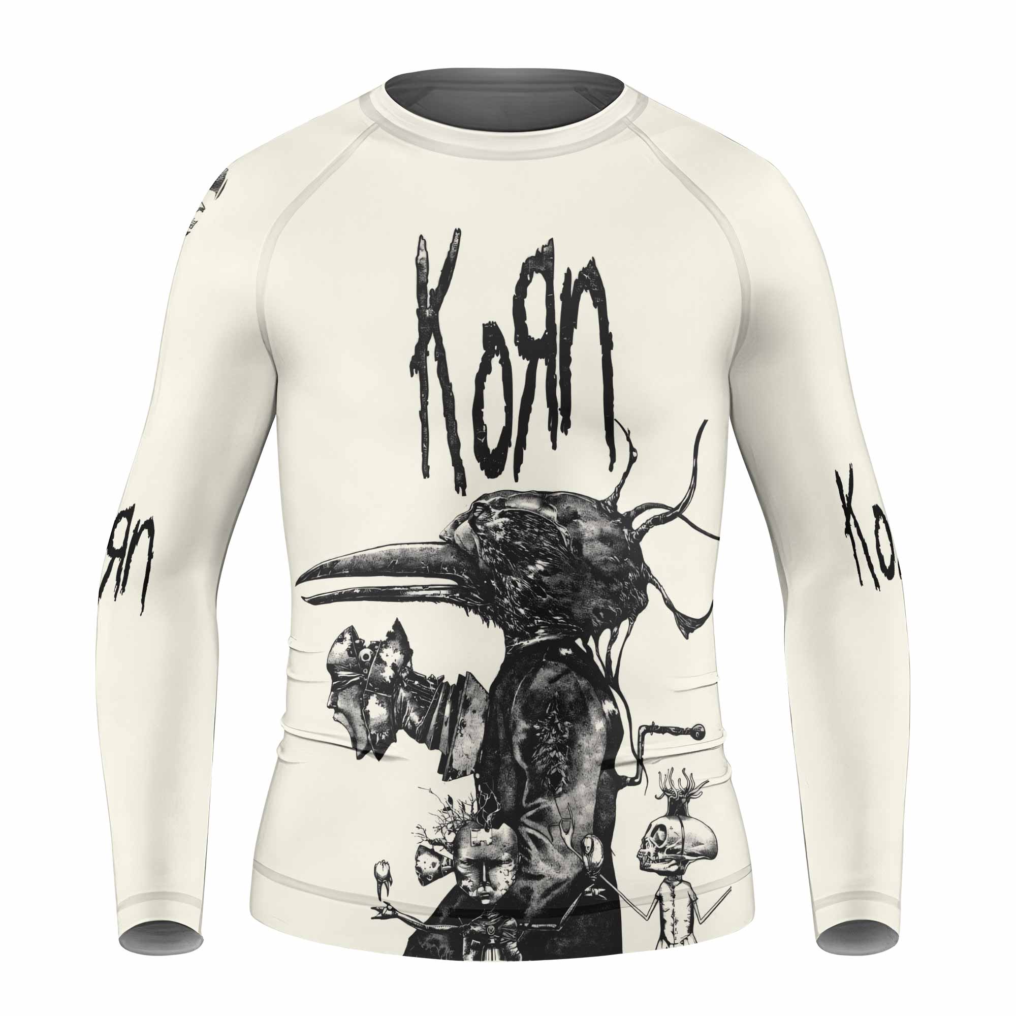 Korn Eye Of Heart Kids Rash Guard Long Sleeve - front view mockup