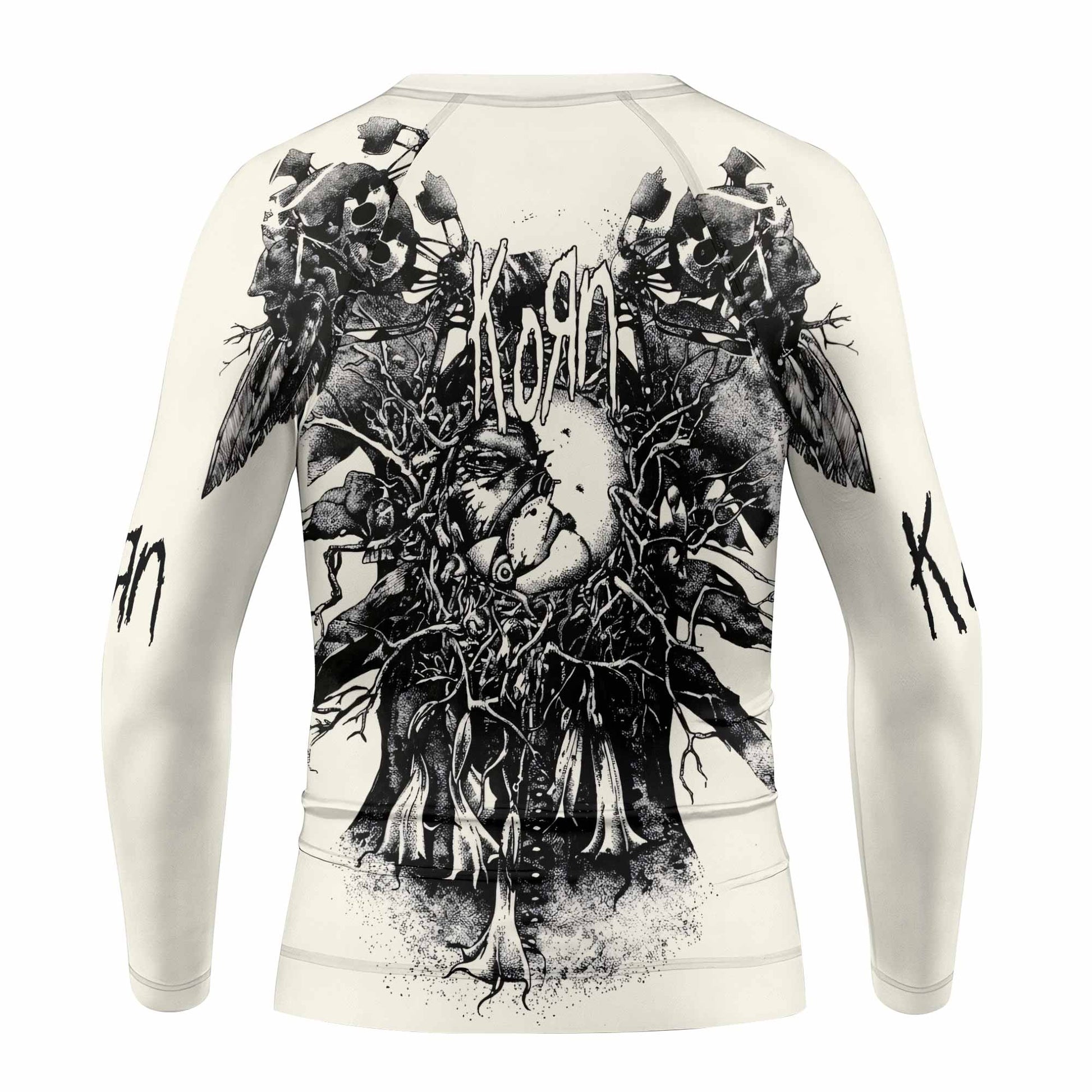 Korn Eye Of Heart Kids Rash Guard Long Sleeve - back view mockup