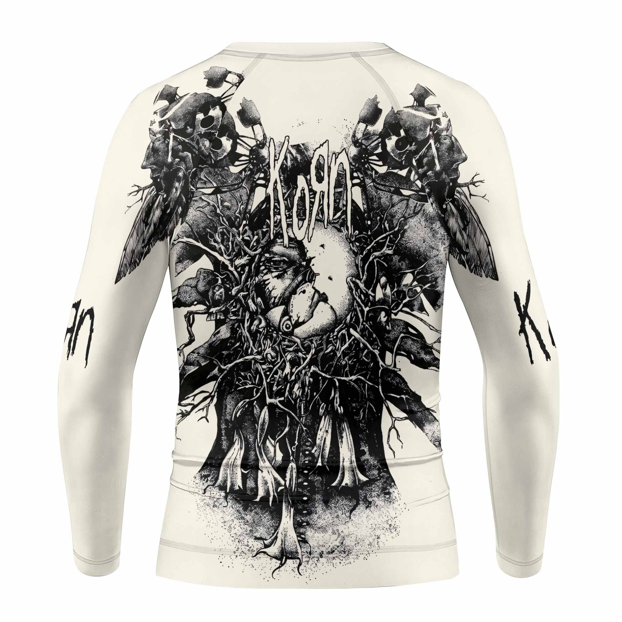 Korn Eye Of Heart Kids Rash Guard Long Sleeve - back view mockup
