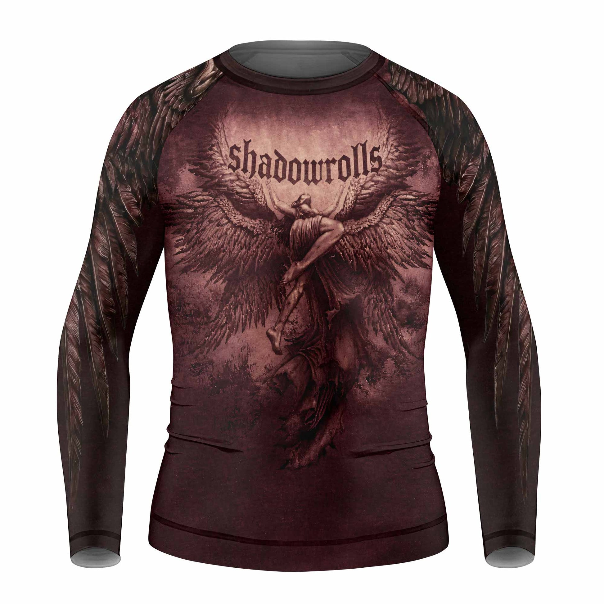 Bones of Grace Dark Angel Kids Rash Guard Long Sleeve - front view mockup