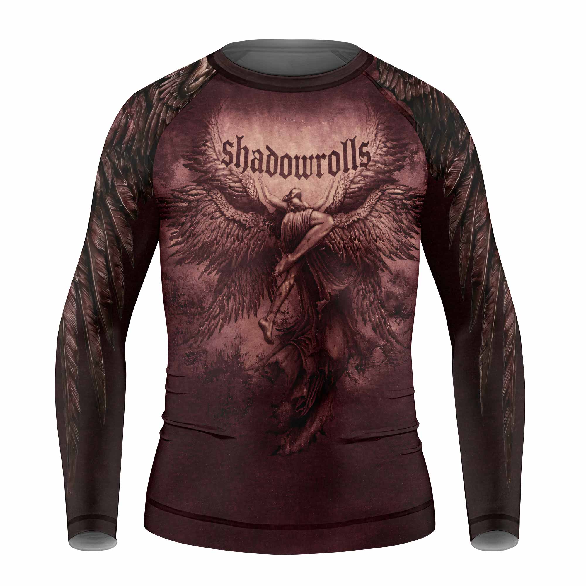 Bones of Grace Dark Angel Kids Rash Guard Long Sleeve - front view mockup