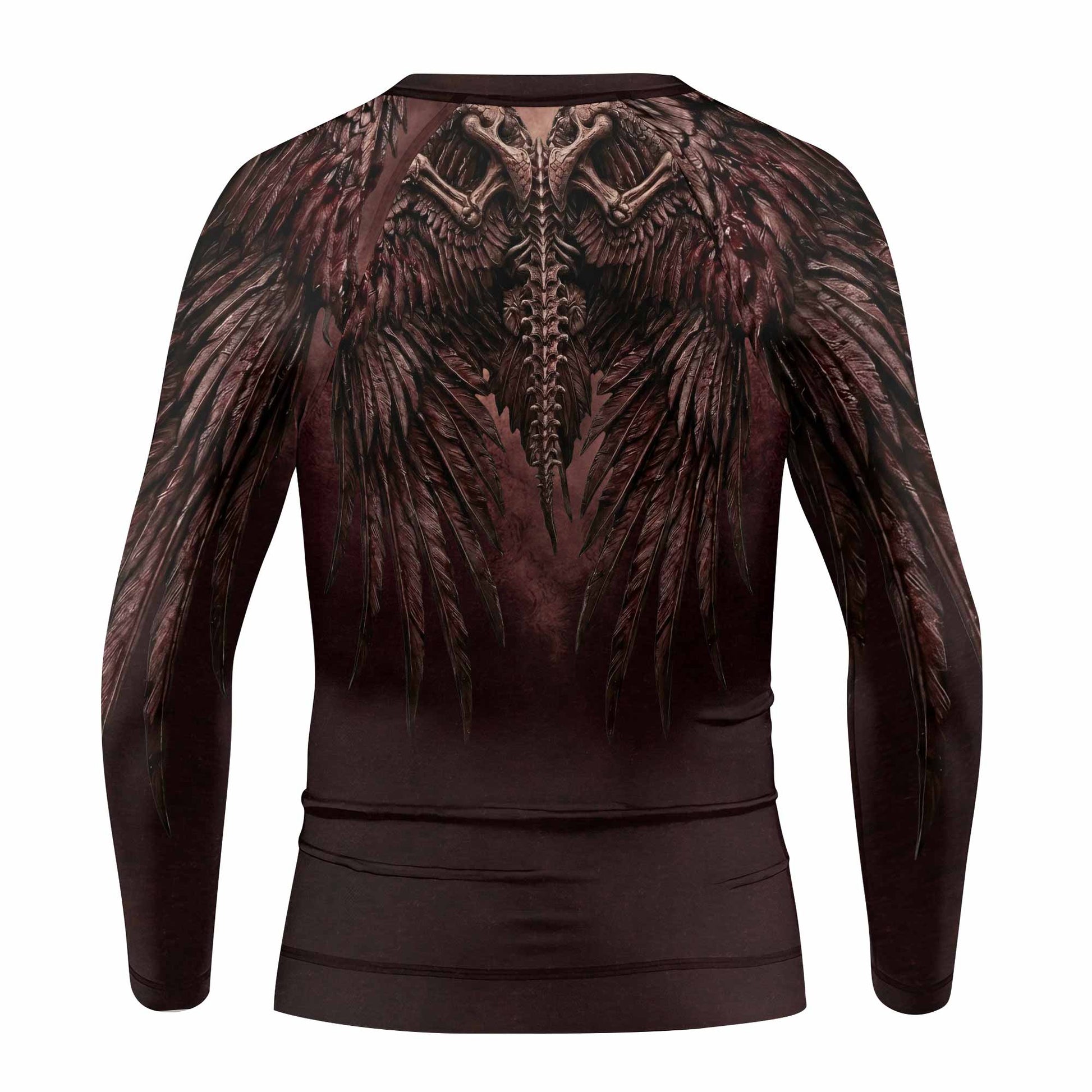 Bones of Grace Dark Angel Kids Rash Guard Long Sleeve - back view mockup