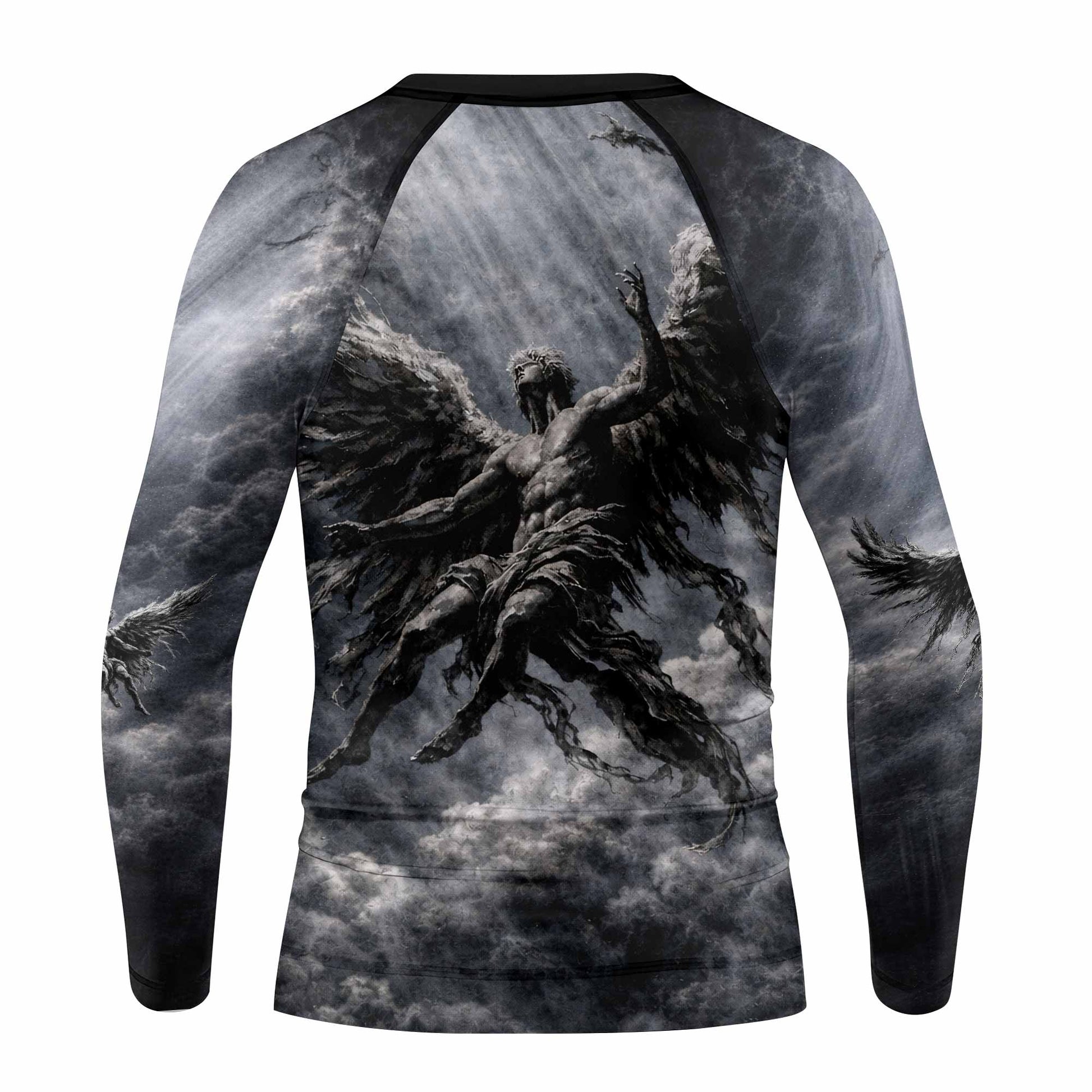 Fallen Angels Kids Rash Guard Long Sleeve - back view mockup