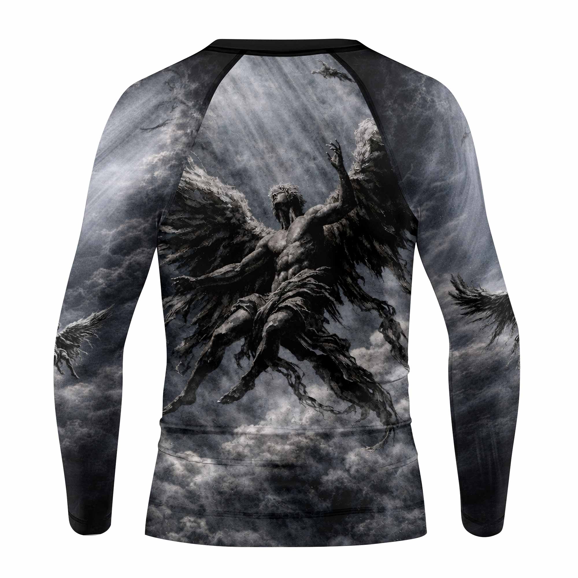 Fallen Angels Kids Rash Guard Long Sleeve - back view mockup