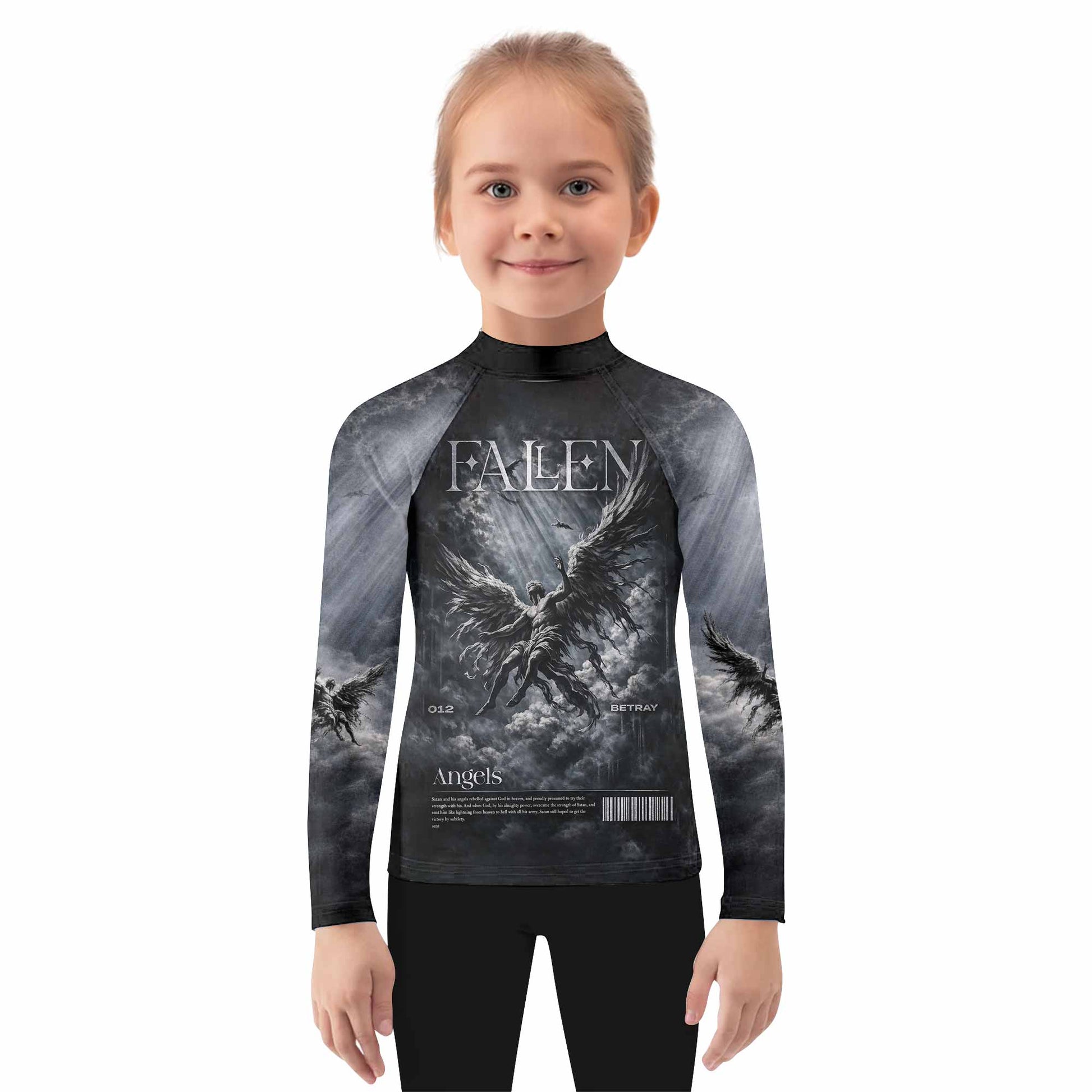Fallen Angels Kids Rash Guard Long Sleeve - girl's lifestyle view