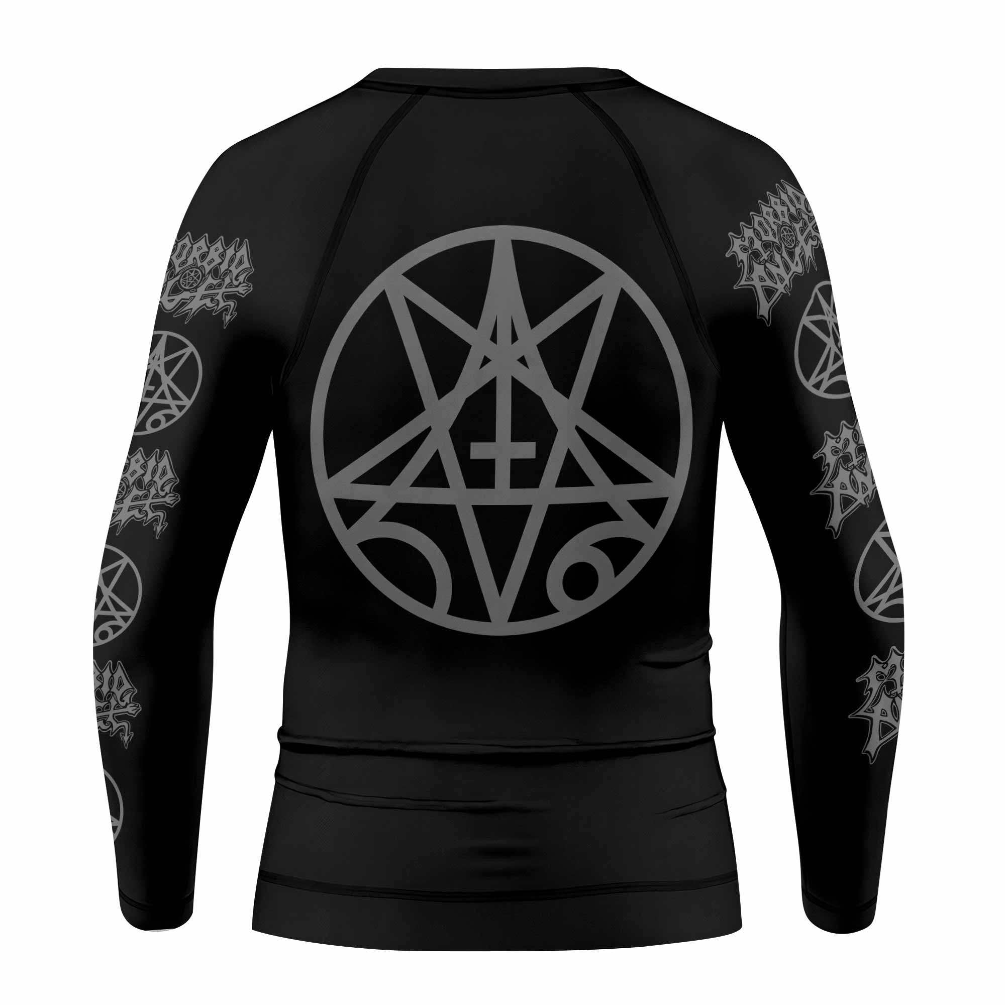 Morbid Angel Unholy Blasphemies Kids Rash Guard Long Sleeve - back view mockup