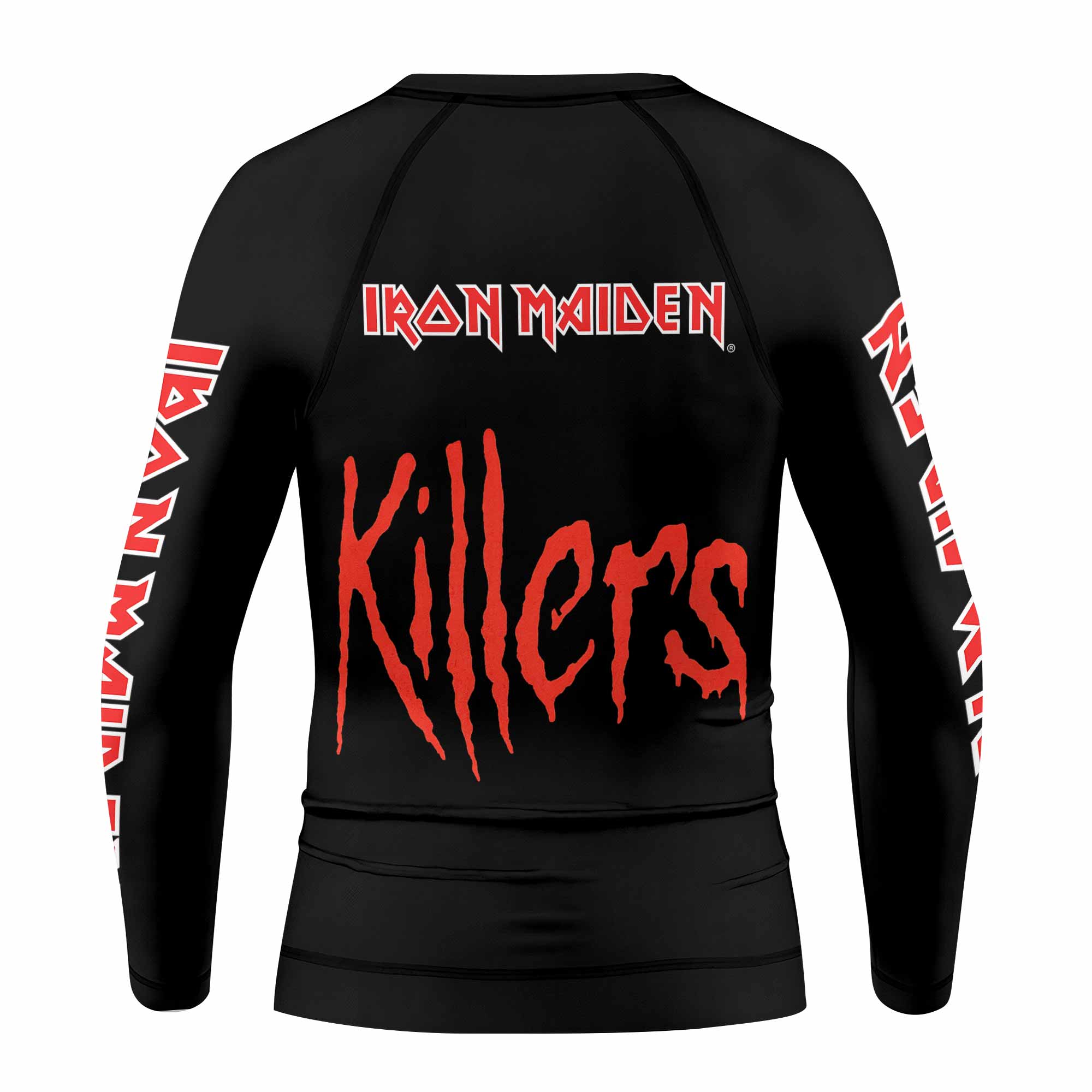 Killers Iron Maiden Kids Rash Guard Long Sleeve - back view mockup