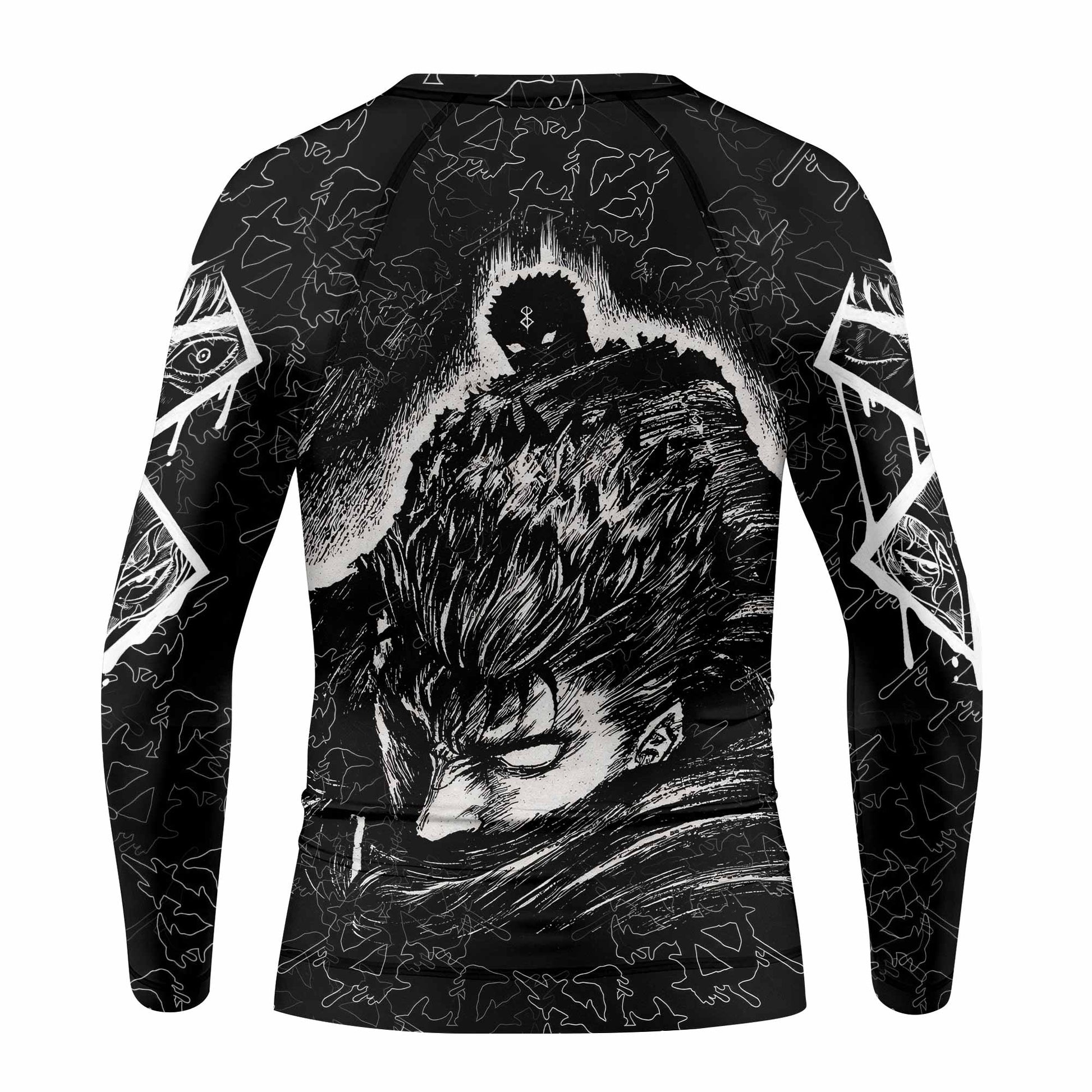 Berserk Forged In Blood Kids Rash Guard Long Sleeve - back view mockup