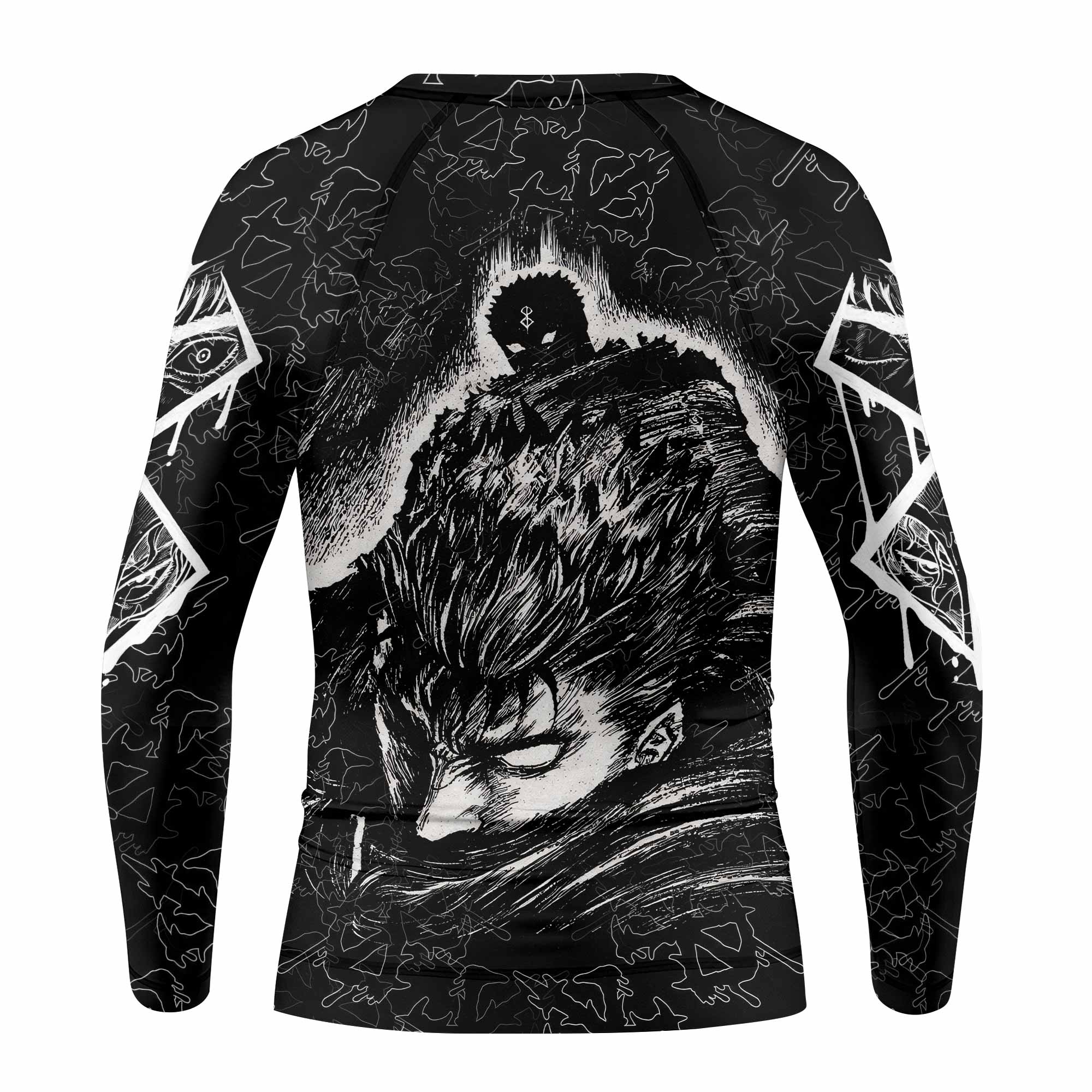 Berserk Forged In Blood Kids Rash Guard Long Sleeve - back view mockup