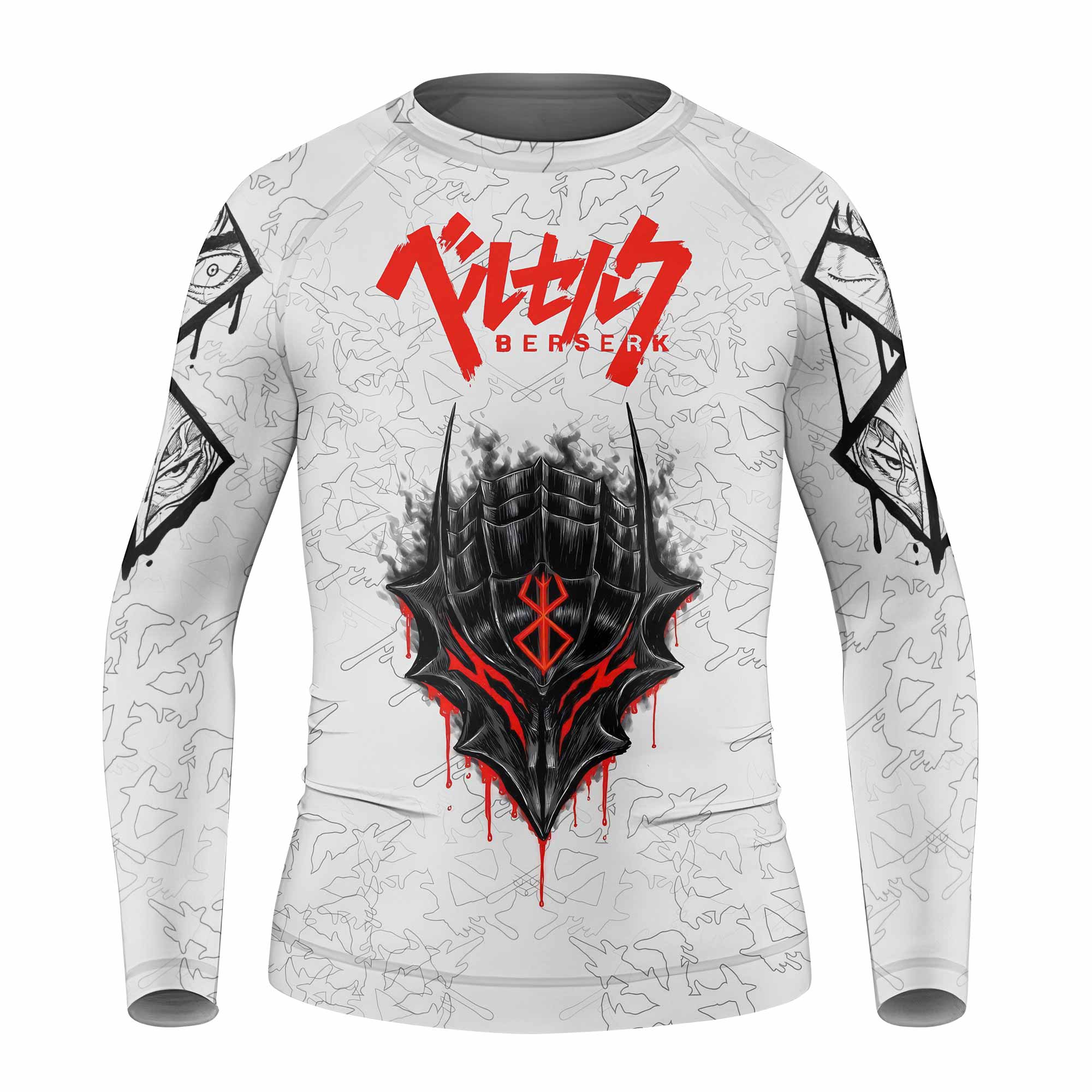 Berserk Berserker Armor Kids Rash Guard Long Sleeve - front view mockup