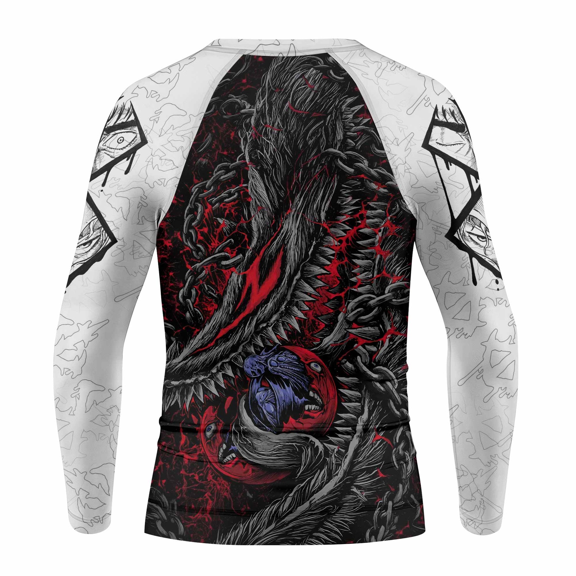 Berserk Berserker Armor Kids Rash Guard Long Sleeve - back view mockup
