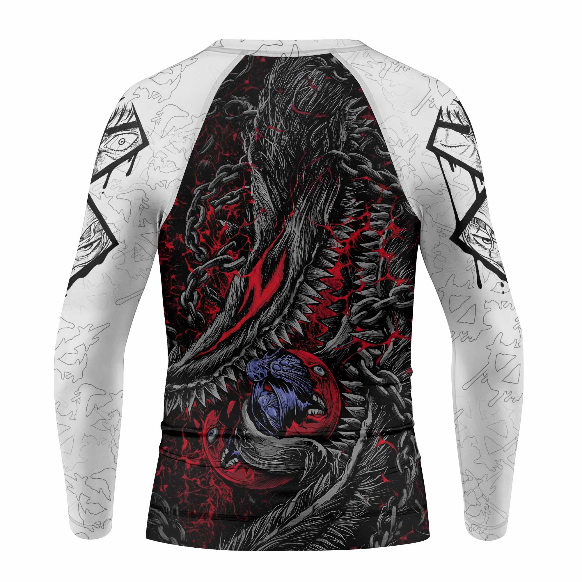 Berserk Berserker Armor Kids Rash Guard Long Sleeve - back view mockup