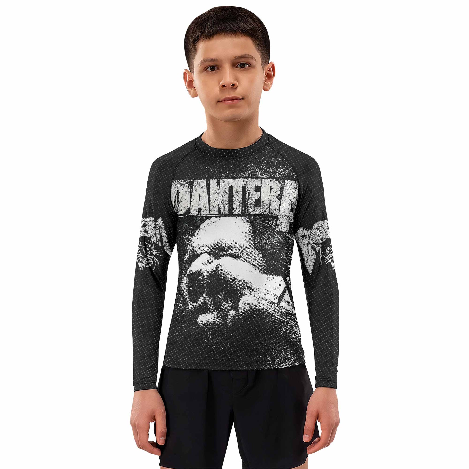 Vulgar Display of Power Pantera Kids Rash Guard Long Sleeve - boy's lifestyle view
