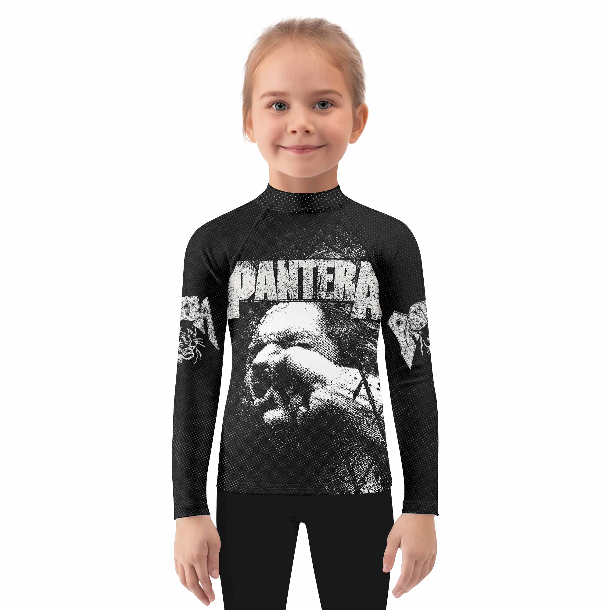 Vulgar Display of Power Pantera Kids Rash Guard Long Sleeve - girl's lifestyle view
