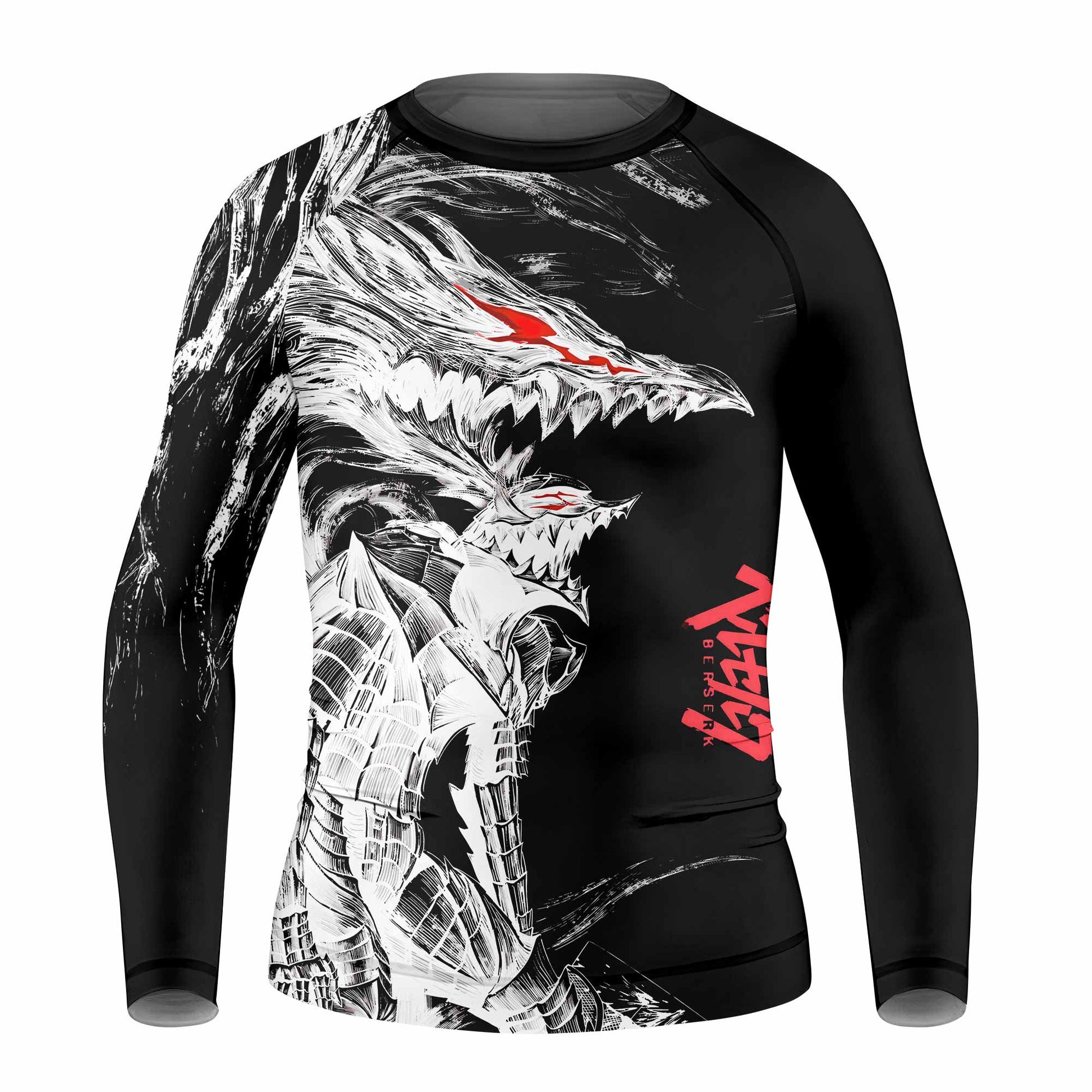 Berserk Guts Berserker Armor Kids Rash Guard Long Sleeve - front view mockup