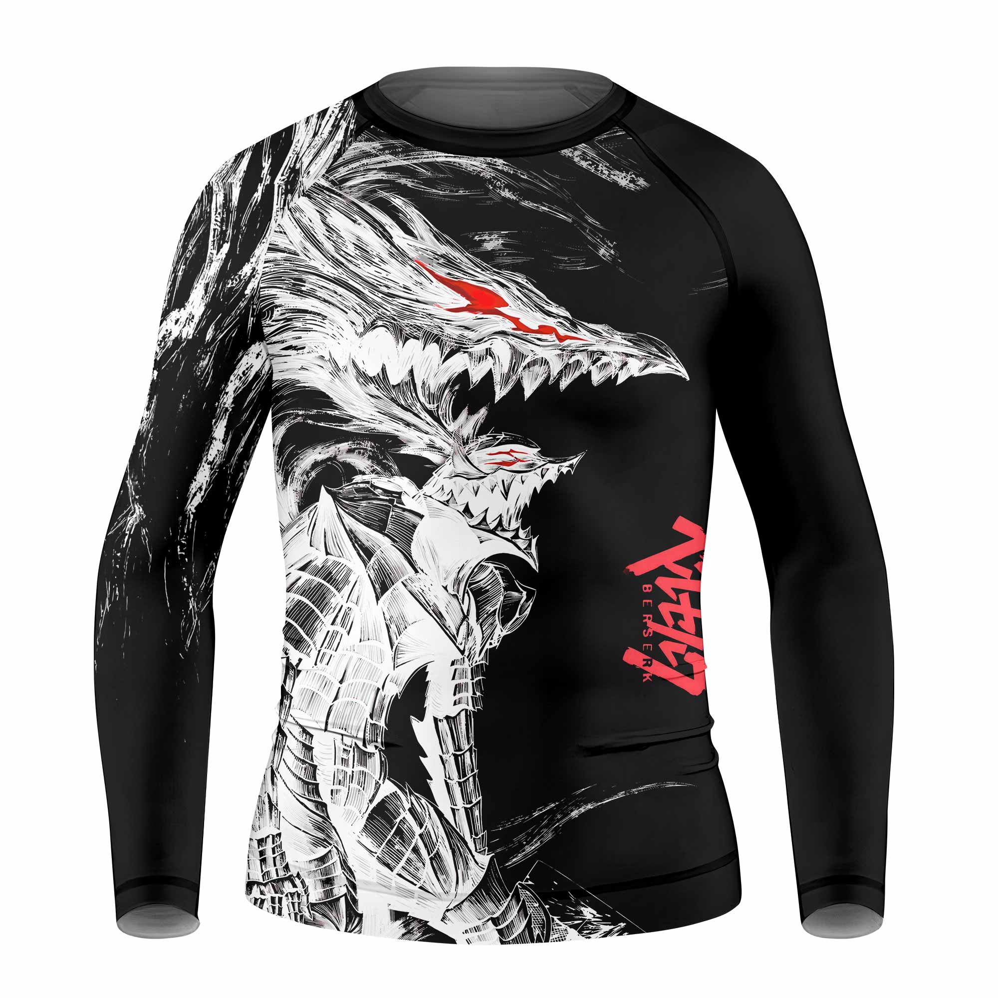 Berserk Guts Berserker Armor Kids Rash Guard Long Sleeve - front view mockup