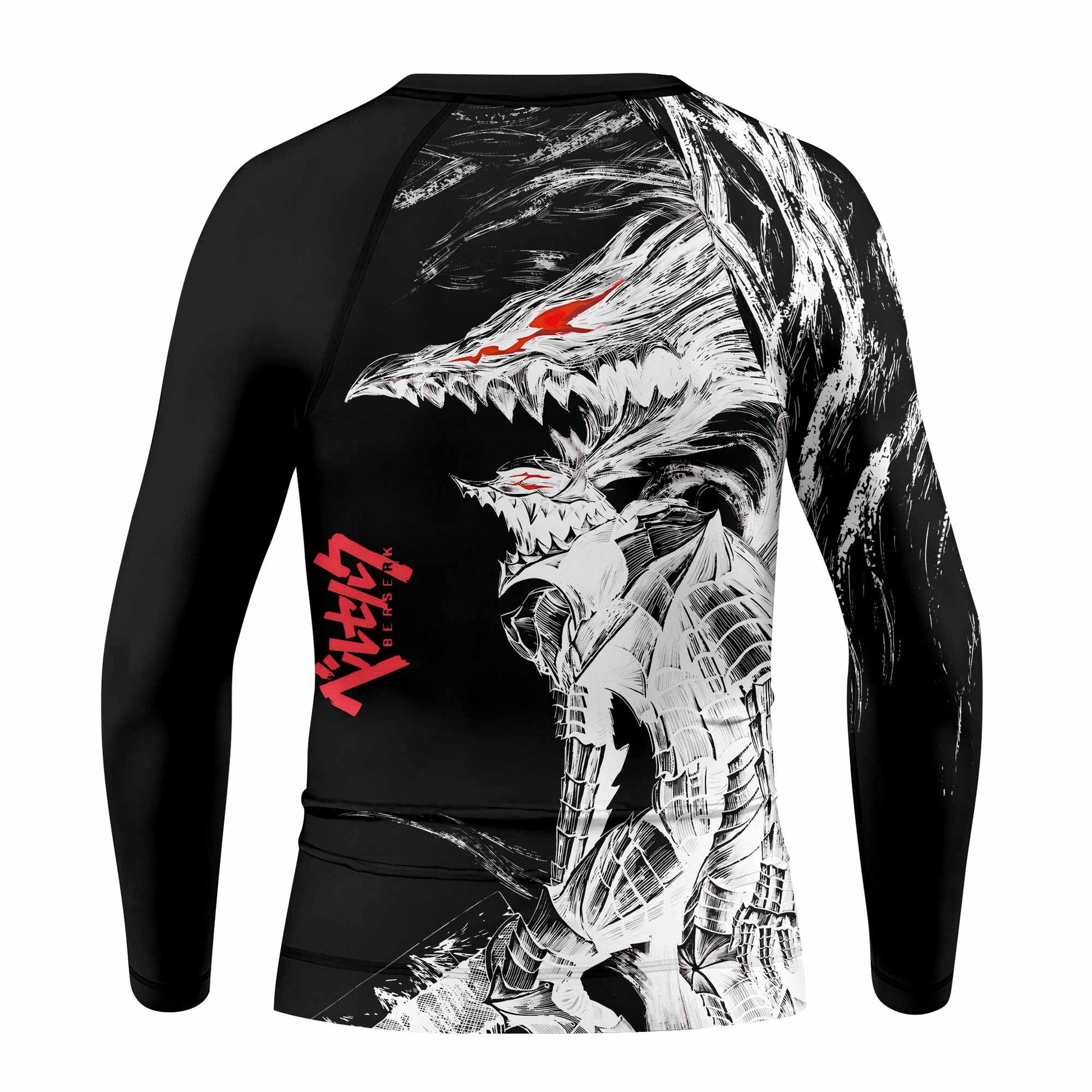 Berserk Guts Berserker Armor Kids Rash Guard Long Sleeve - back view mockup