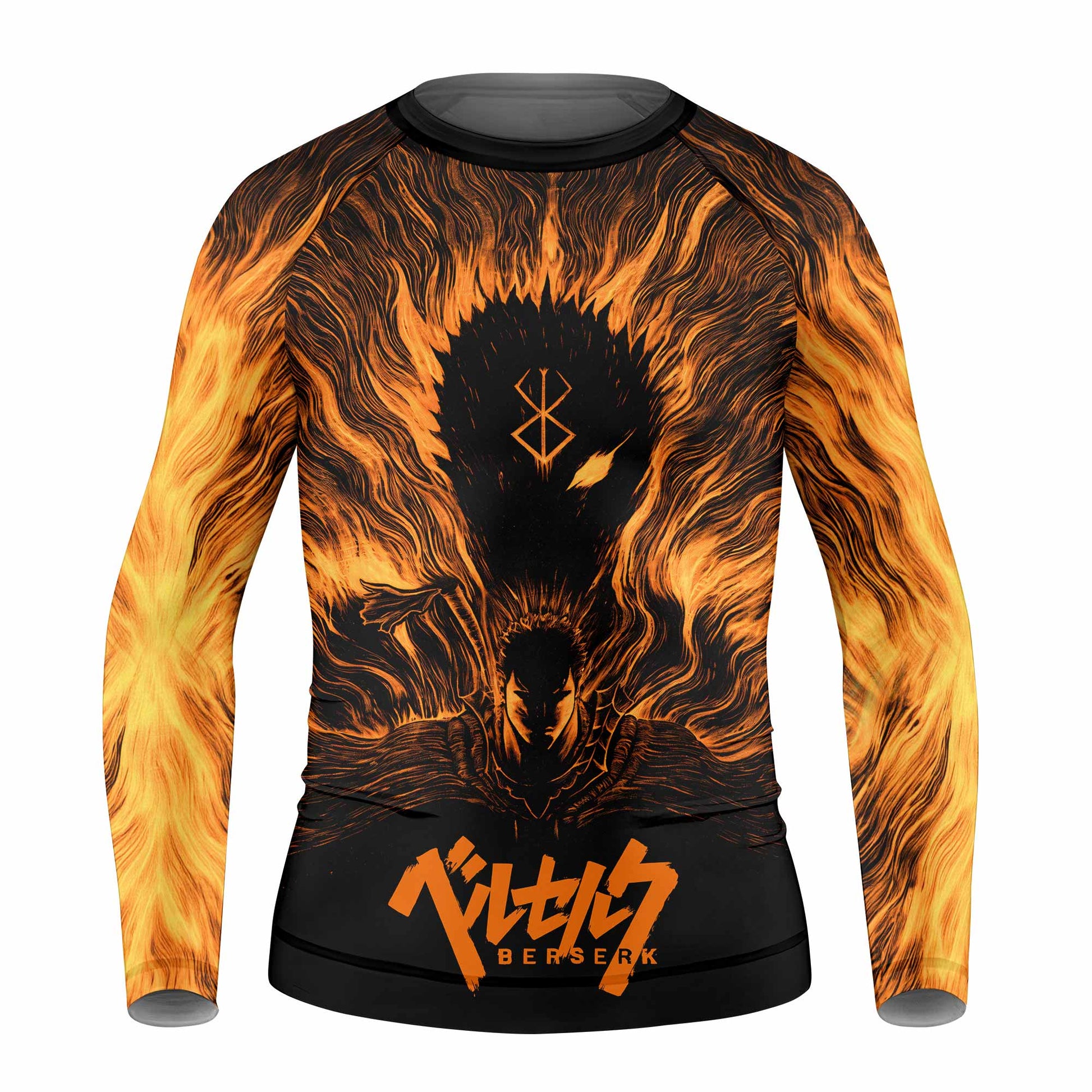 Beast of Darkness Berserk Kids Rash Guard Long Sleeve - front view mockup