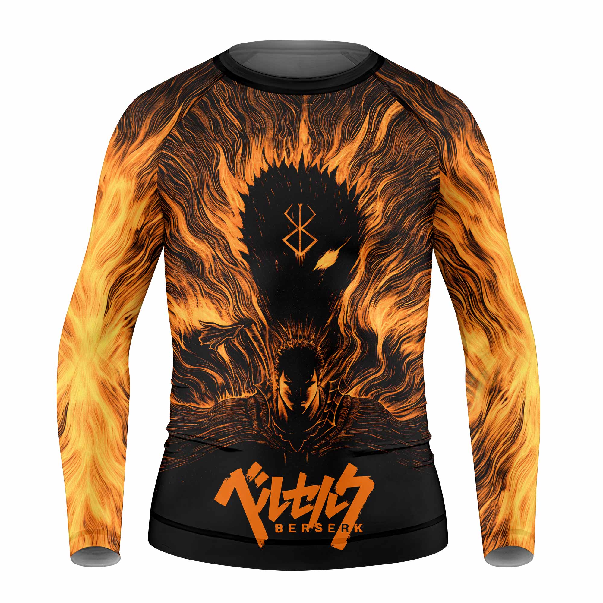 Beast of Darkness Berserk Kids Rash Guard Long Sleeve - front view mockup