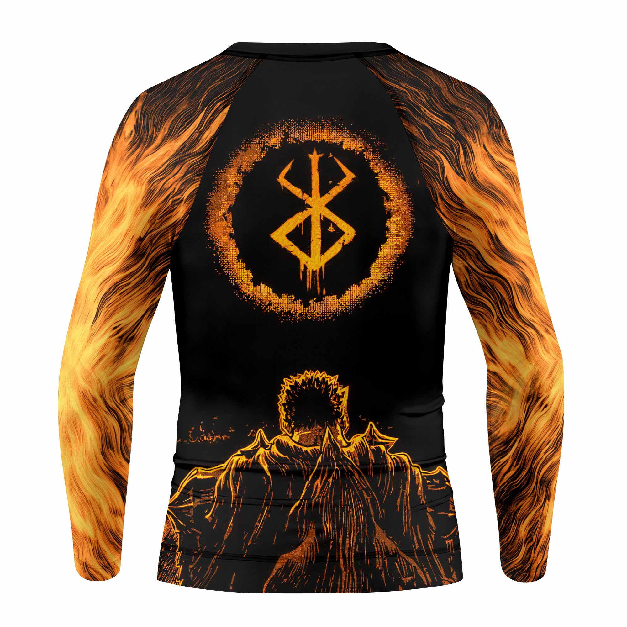 Beast of Darkness Berserk Kids Rash Guard Long Sleeve - back view mockup