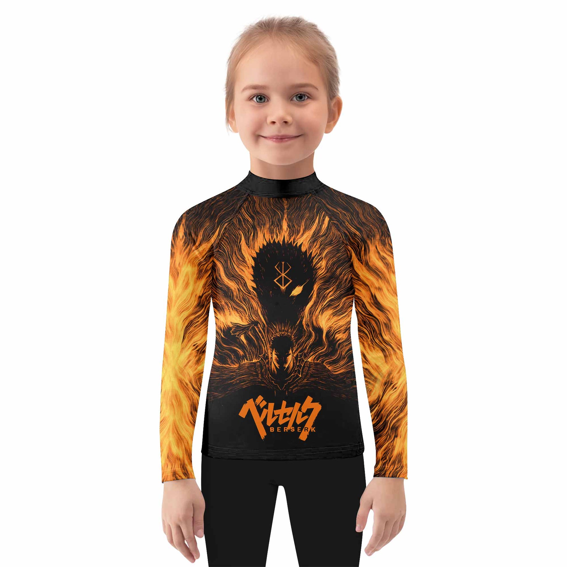 Beast of Darkness Berserk Kids Rash Guard Long Sleeve - girl's lifestyle view