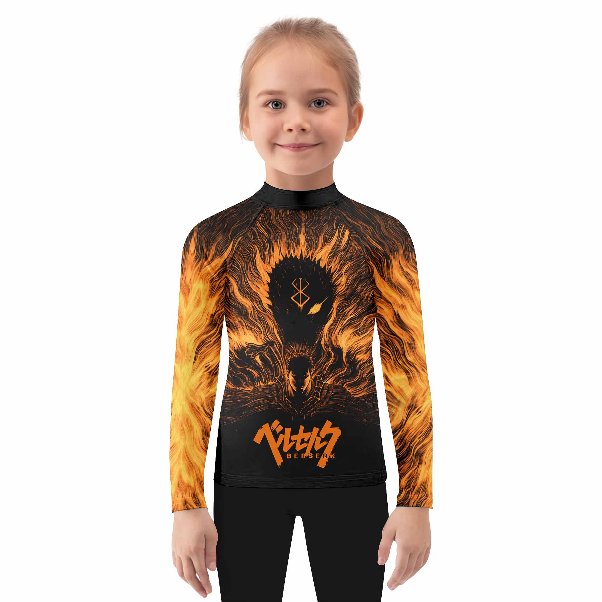 Beast of Darkness Berserk Kids Rash Guard Long Sleeve - girl's lifestyle view
