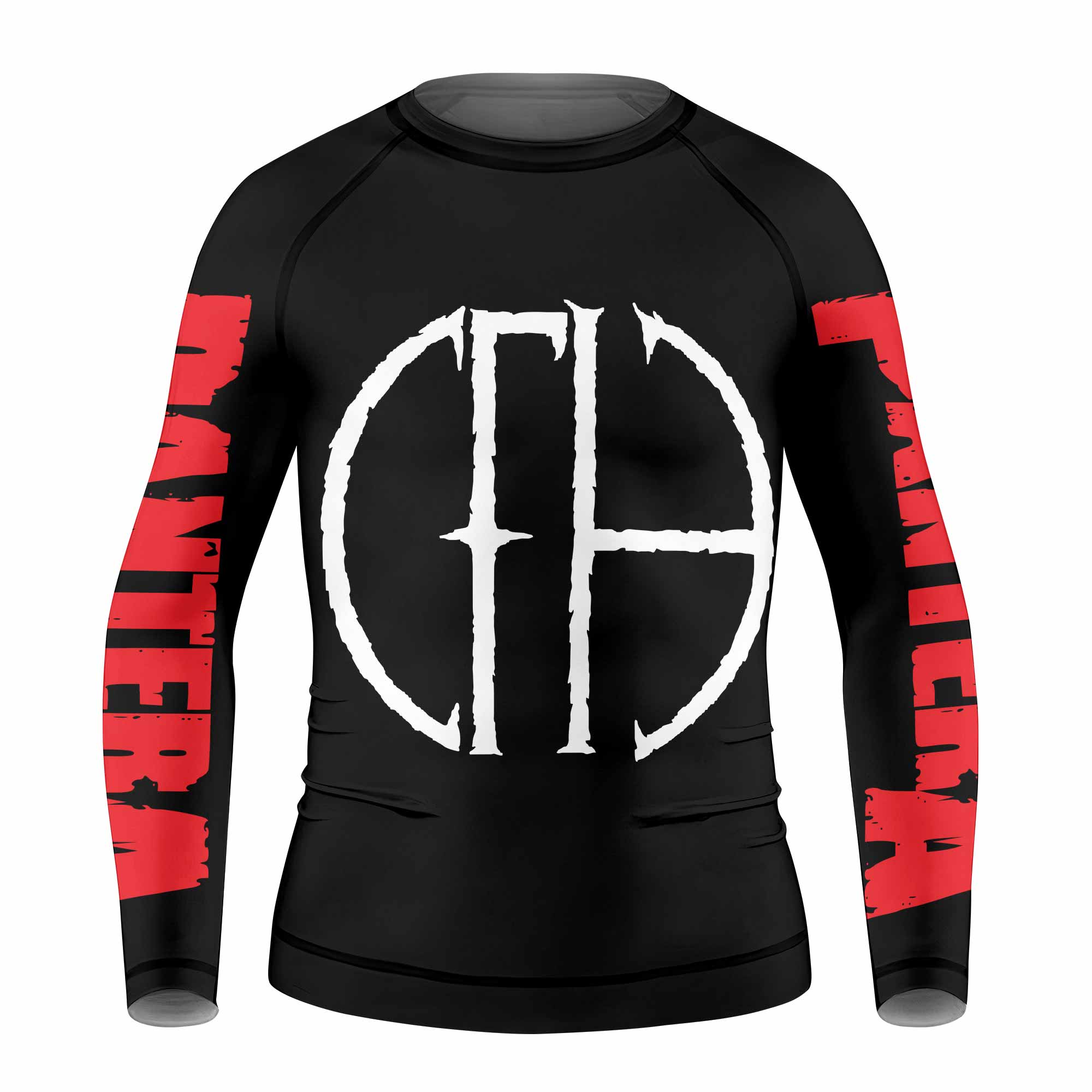 Pantera Cowboys From Hell Logo Kids Rash Guard Long Sleeve - front view mockup