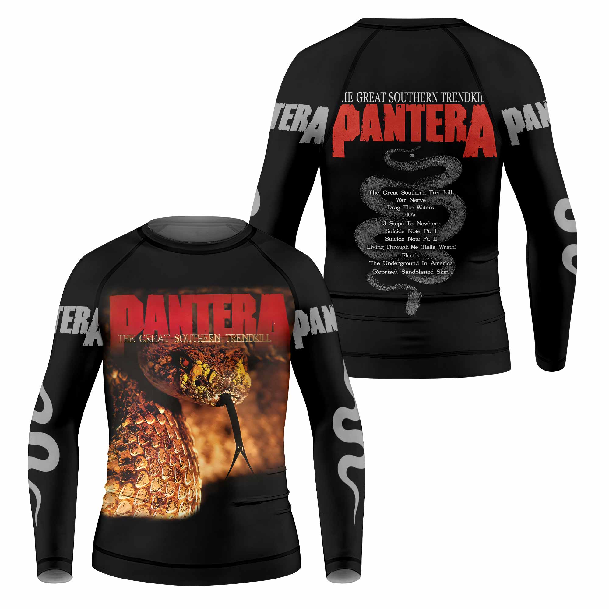 Pantera The Great Southern Trendkill Kids Rash Guard Long Sleeve - front and back view