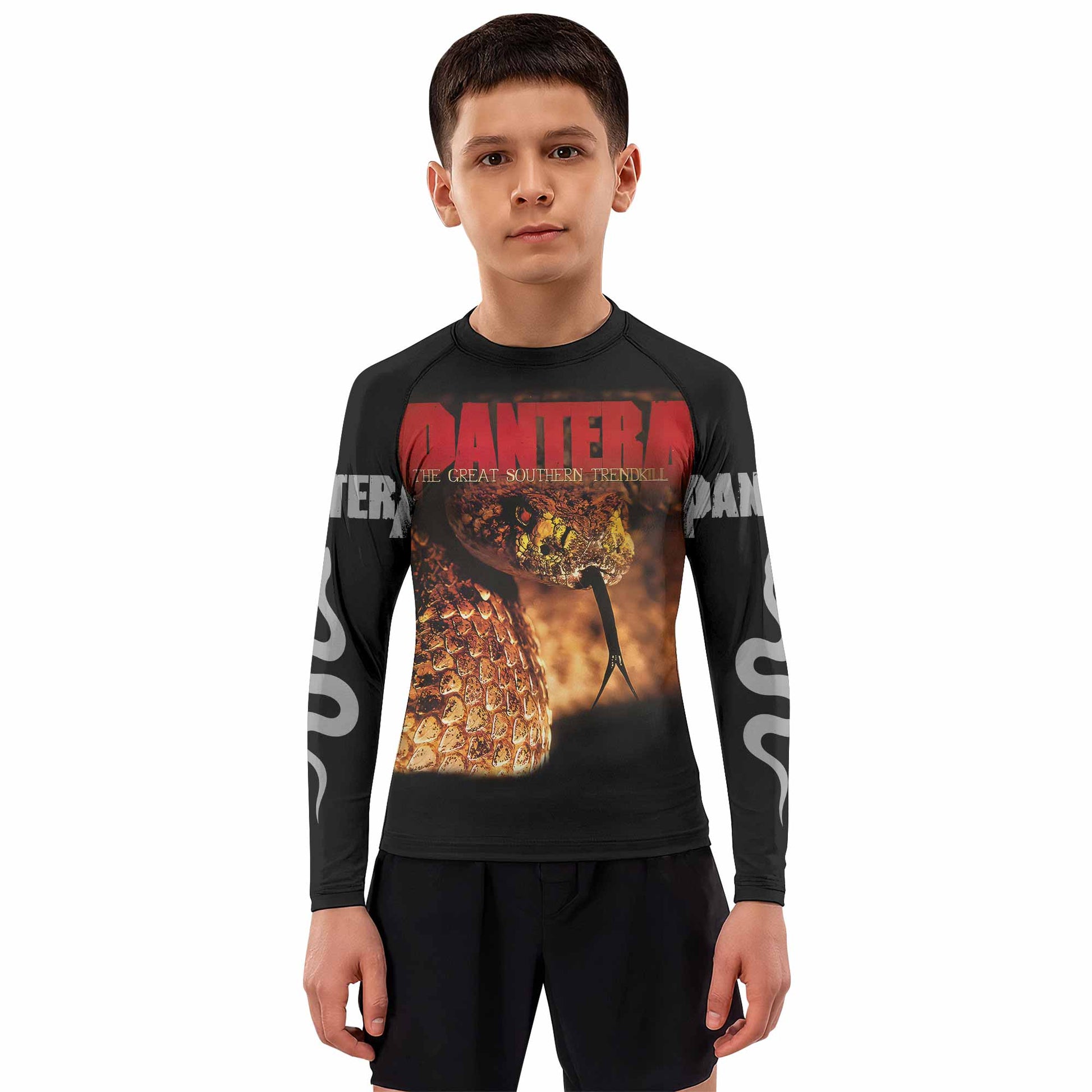 Pantera The Great Southern Trendkill Kids Rash Guard Long Sleeve - boy's lifestyle view