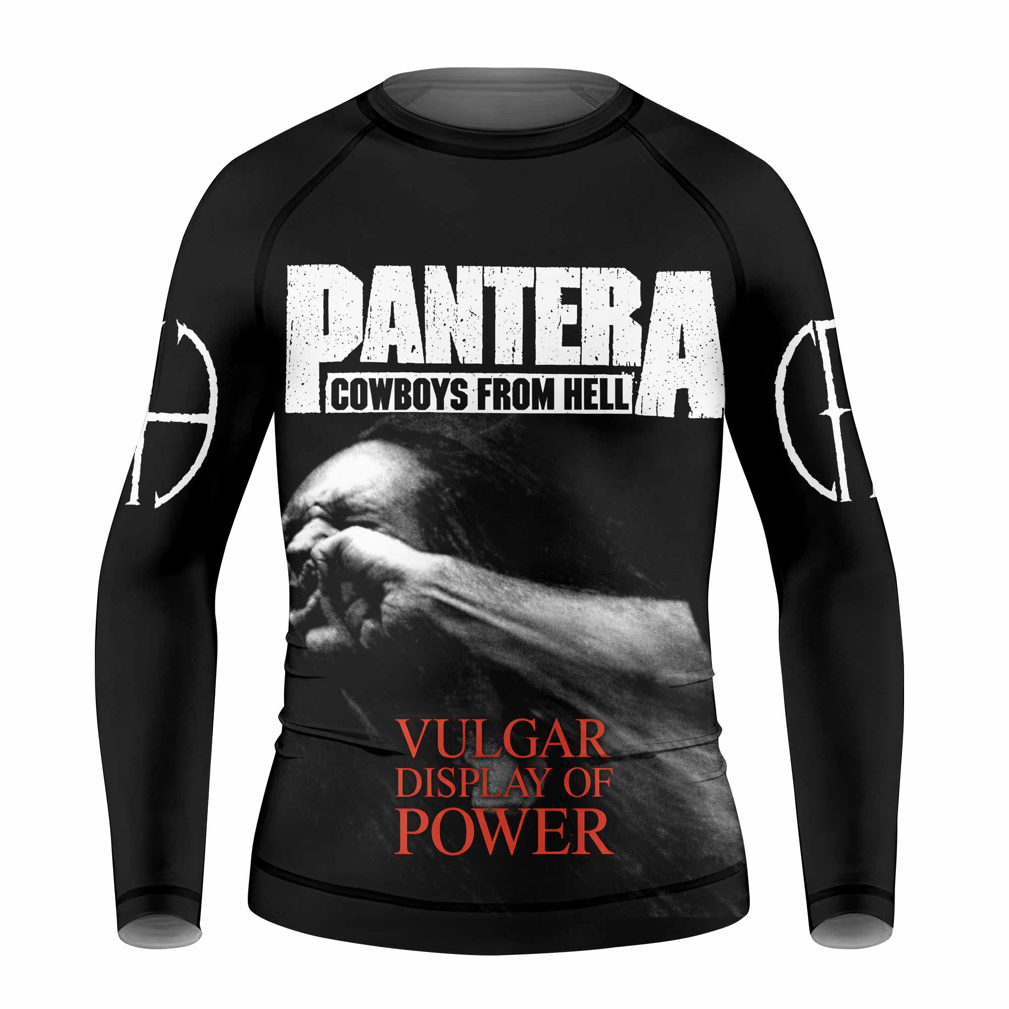 Pantera Stronger Than All Kids Rash Guard Long Sleeve - front view mockup