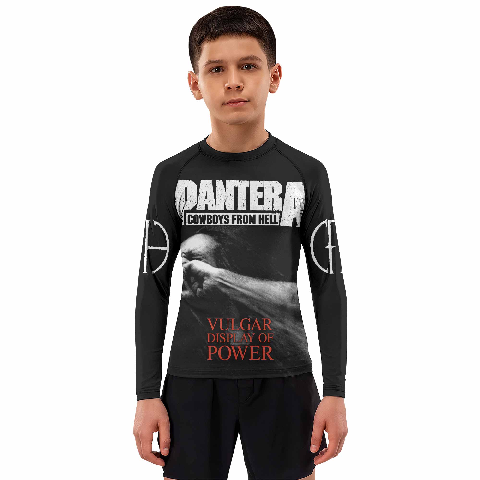 Pantera Stronger Than All Kids Rash Guard Long Sleeve - boy's lifestyle view