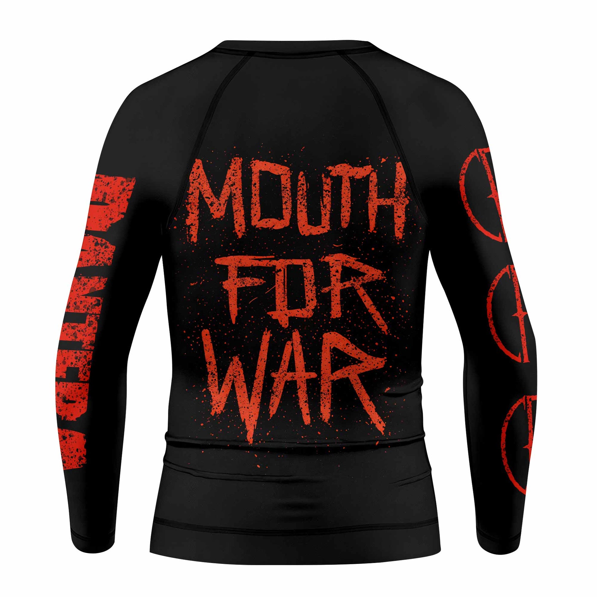 Pantera Mouth for War Kids Rash Guard Long Sleeve - back view mockup