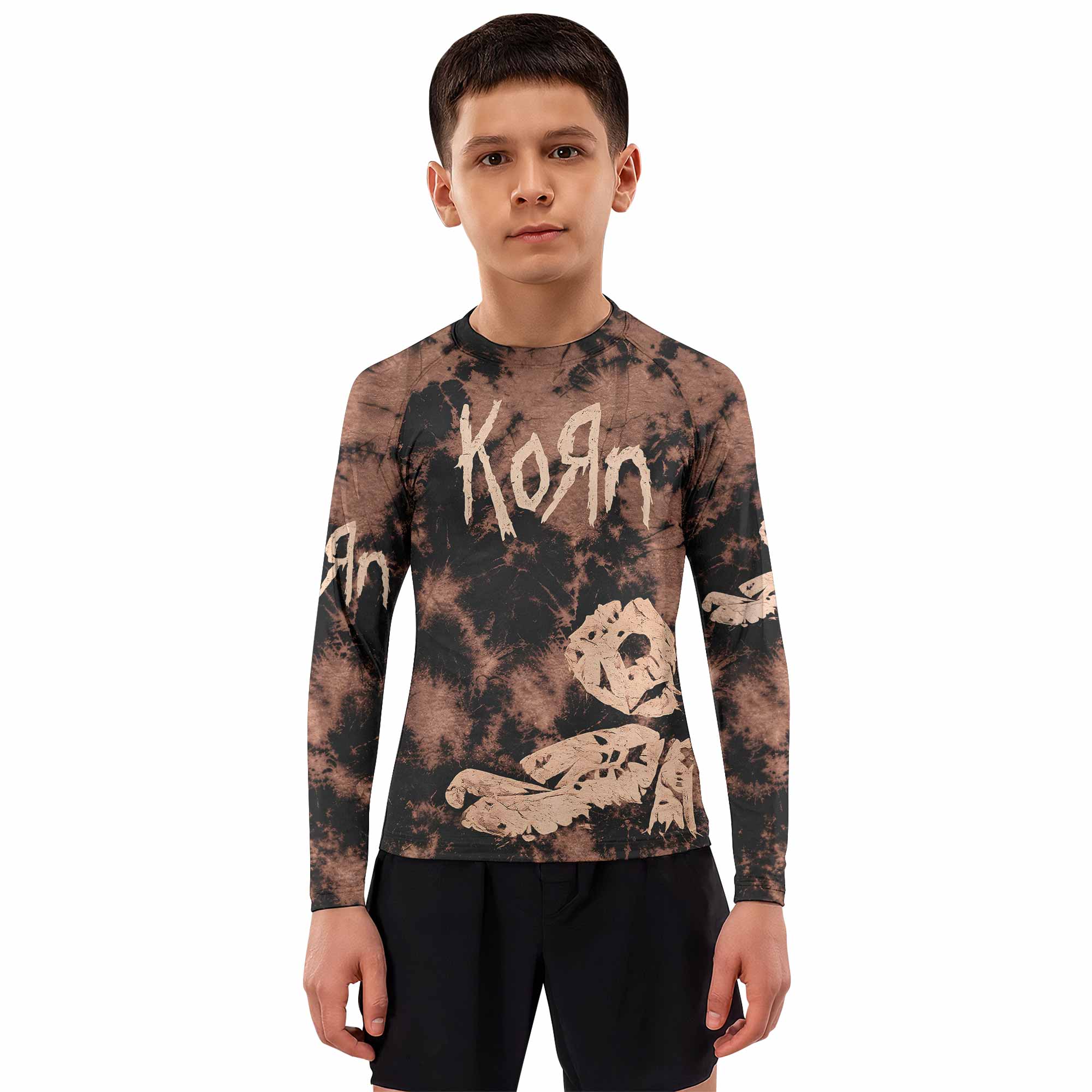 Korn Are You Ready Kids Rash Guard Long Sleeve - boy's lifestyle view