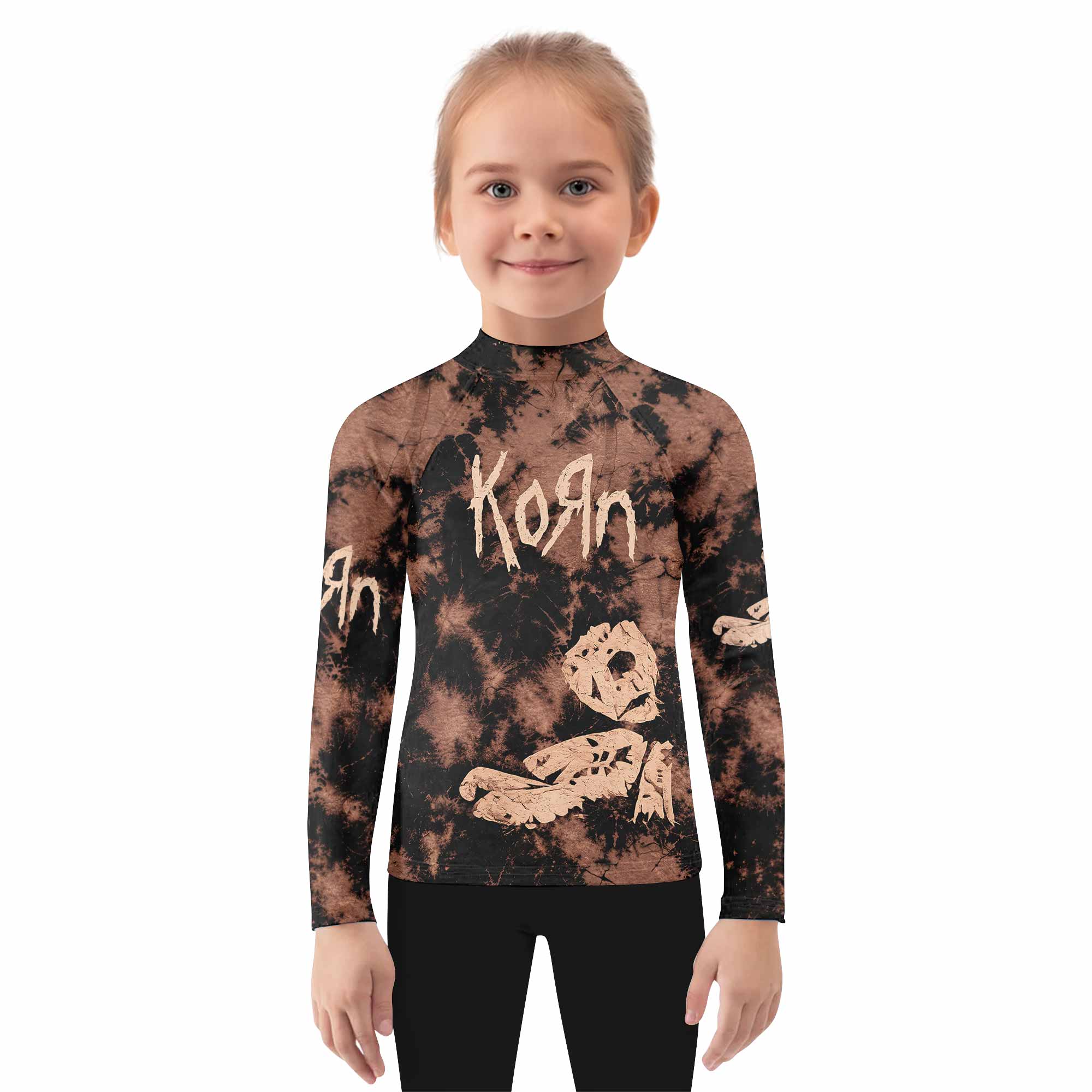 Korn Are You Ready Kids Rash Guard Long Sleeve - girl's lifestyle view