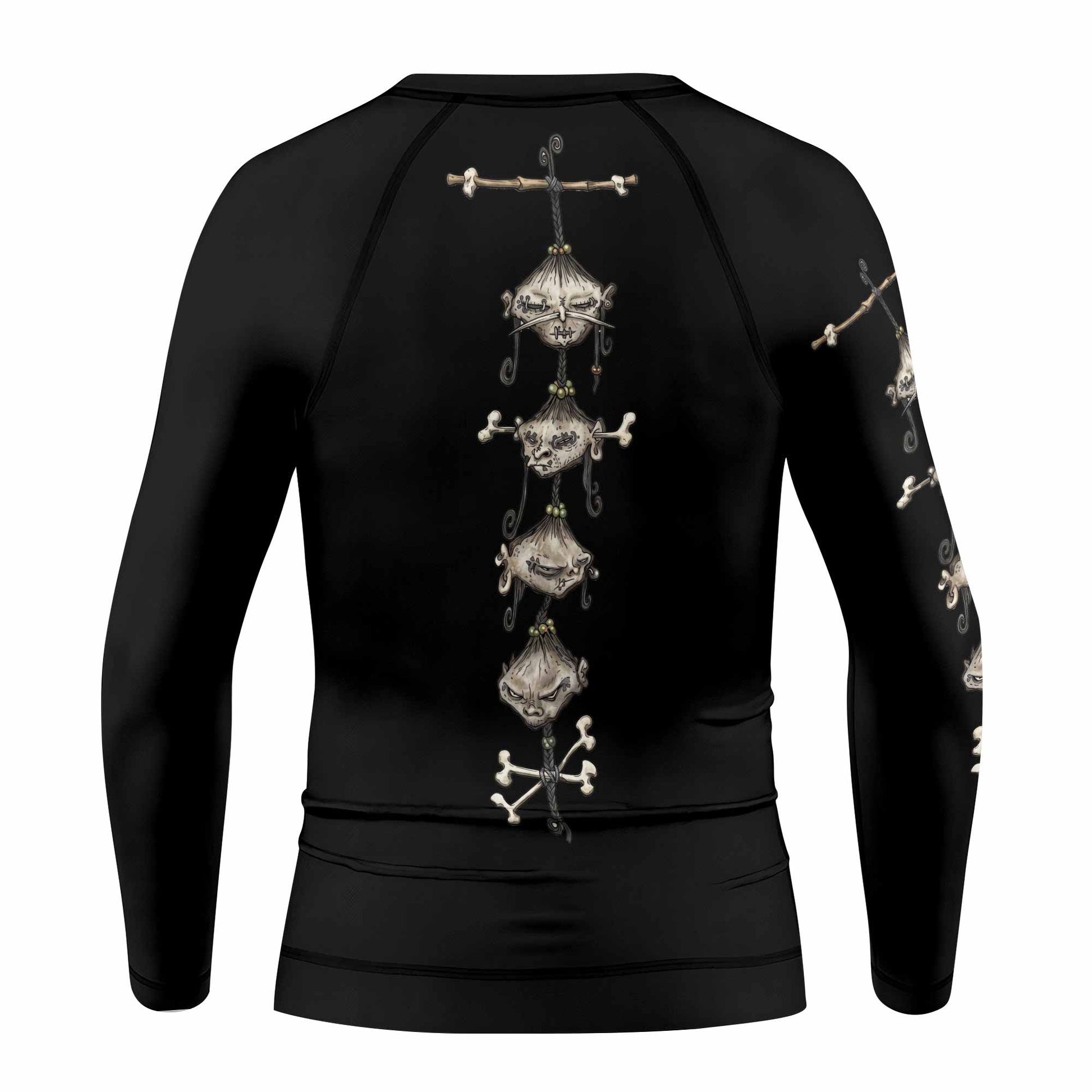 Korn Gothic Spine Kids Rash Guard Long Sleeve - back view mockup