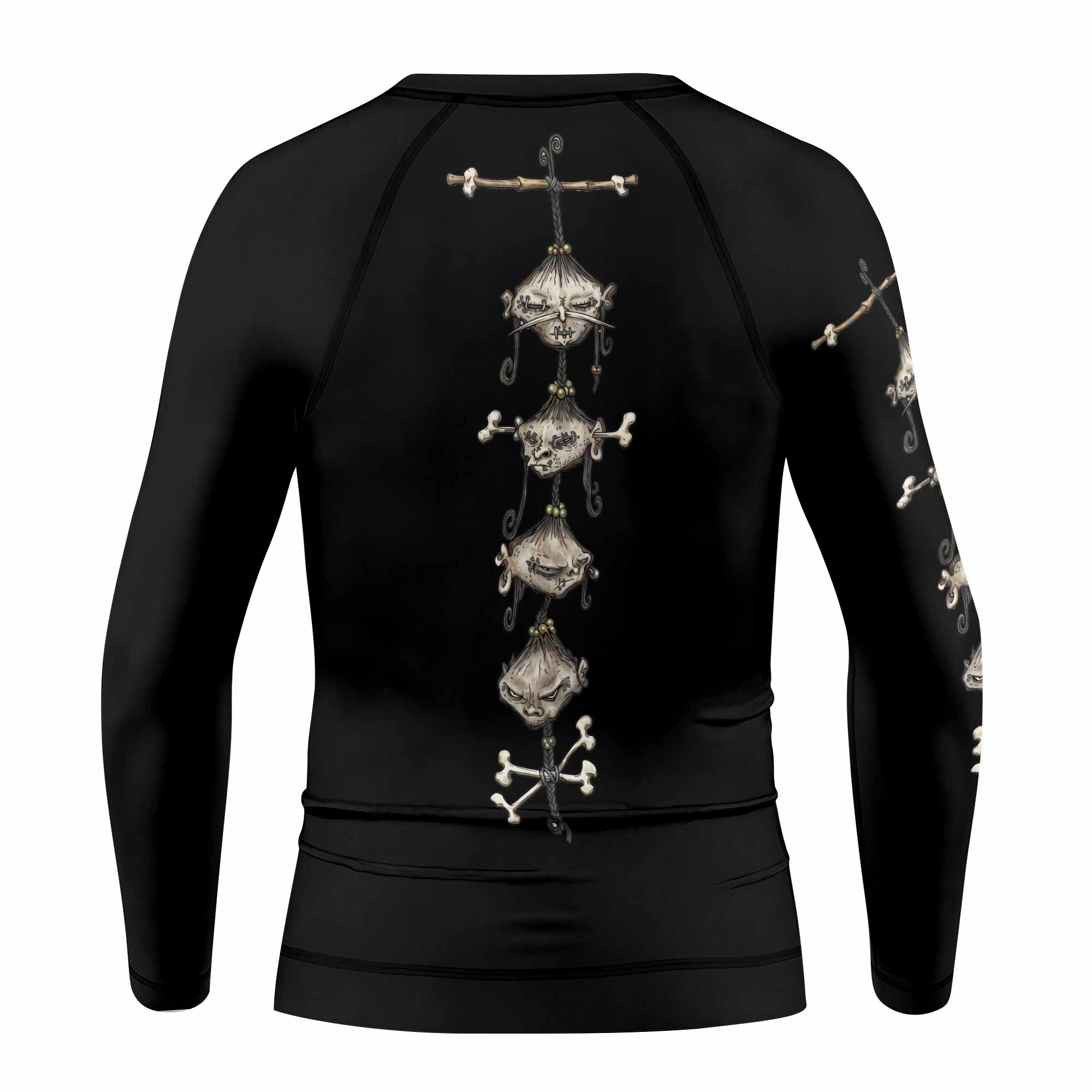 Korn Gothic Spine Kids Rash Guard Long Sleeve - back view mockup