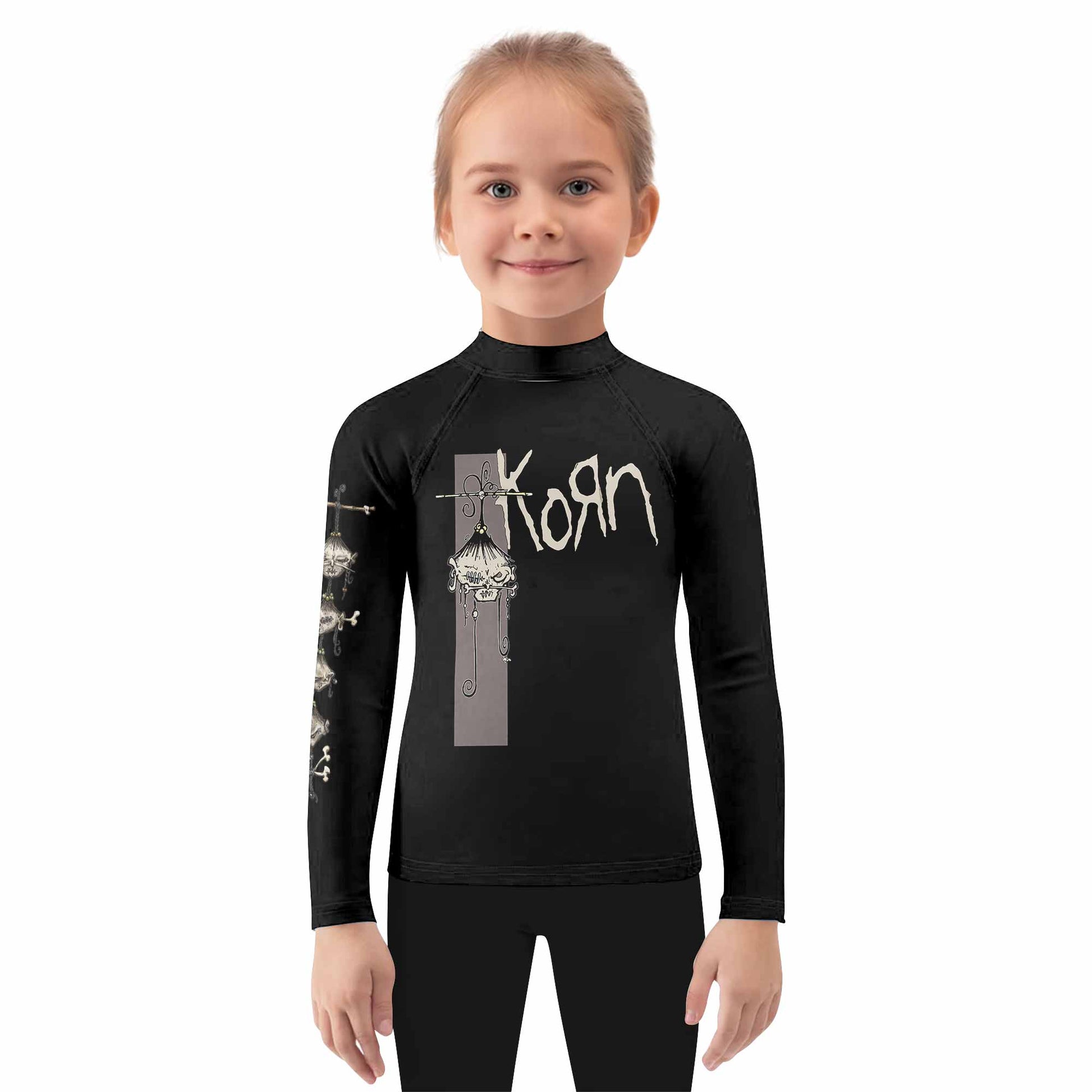 Korn Gothic Spine Kids Rash Guard Long Sleeve - girl's lifestyle view