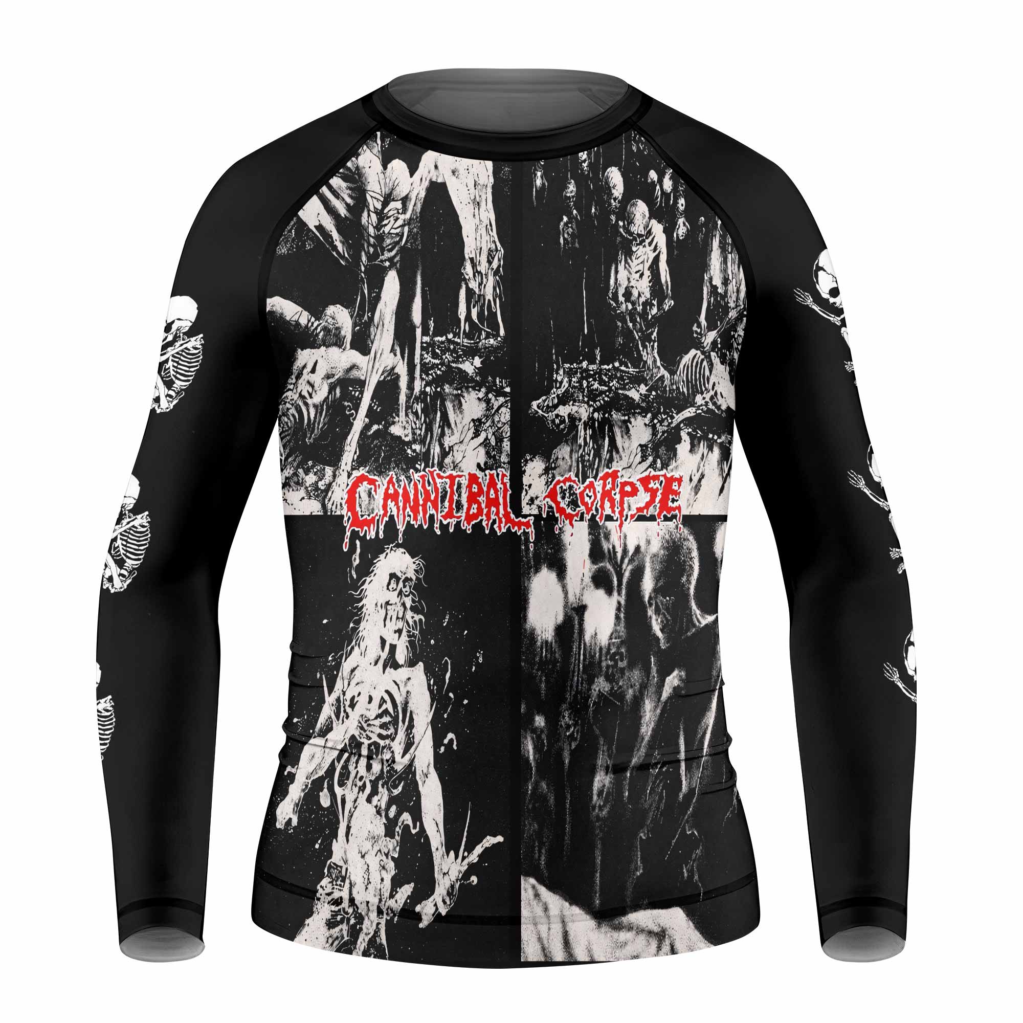 Cannibal Corpse Horror Kids Rash Guard Long Sleeve - front view mockup