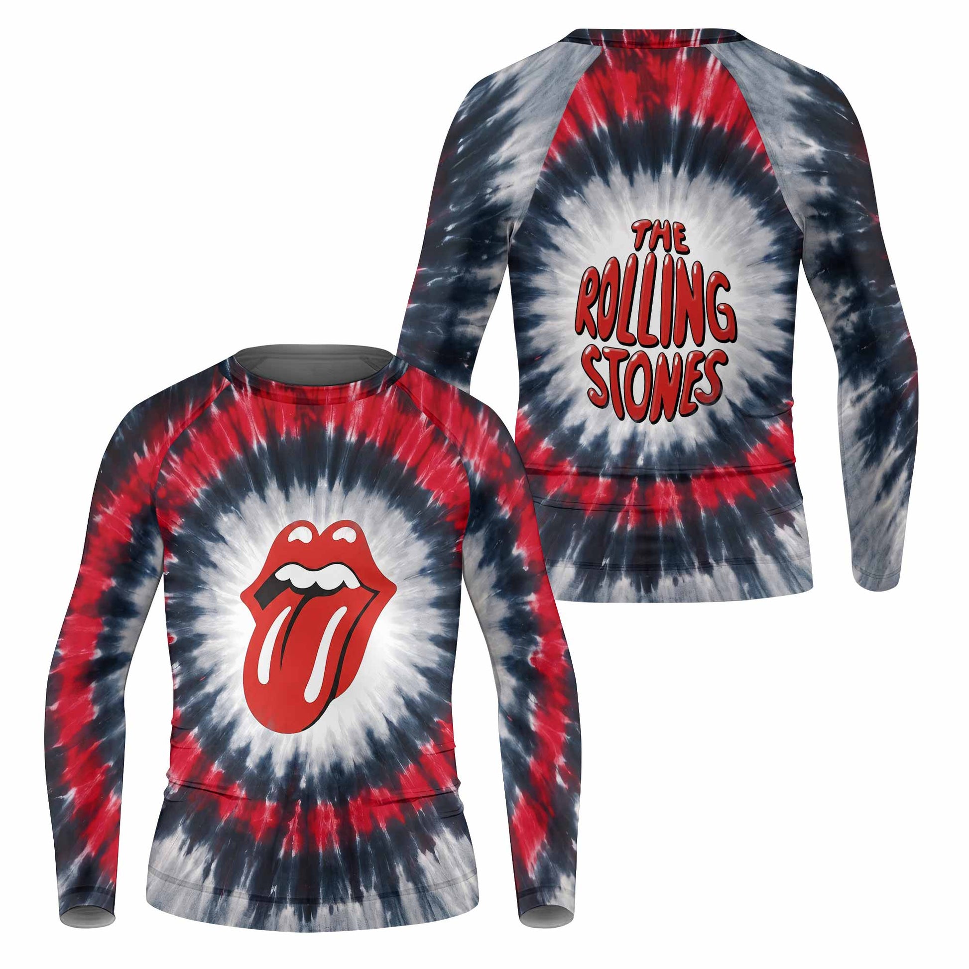 The Rolling Stones Kids Rash Guard Long Sleeve - front and back view