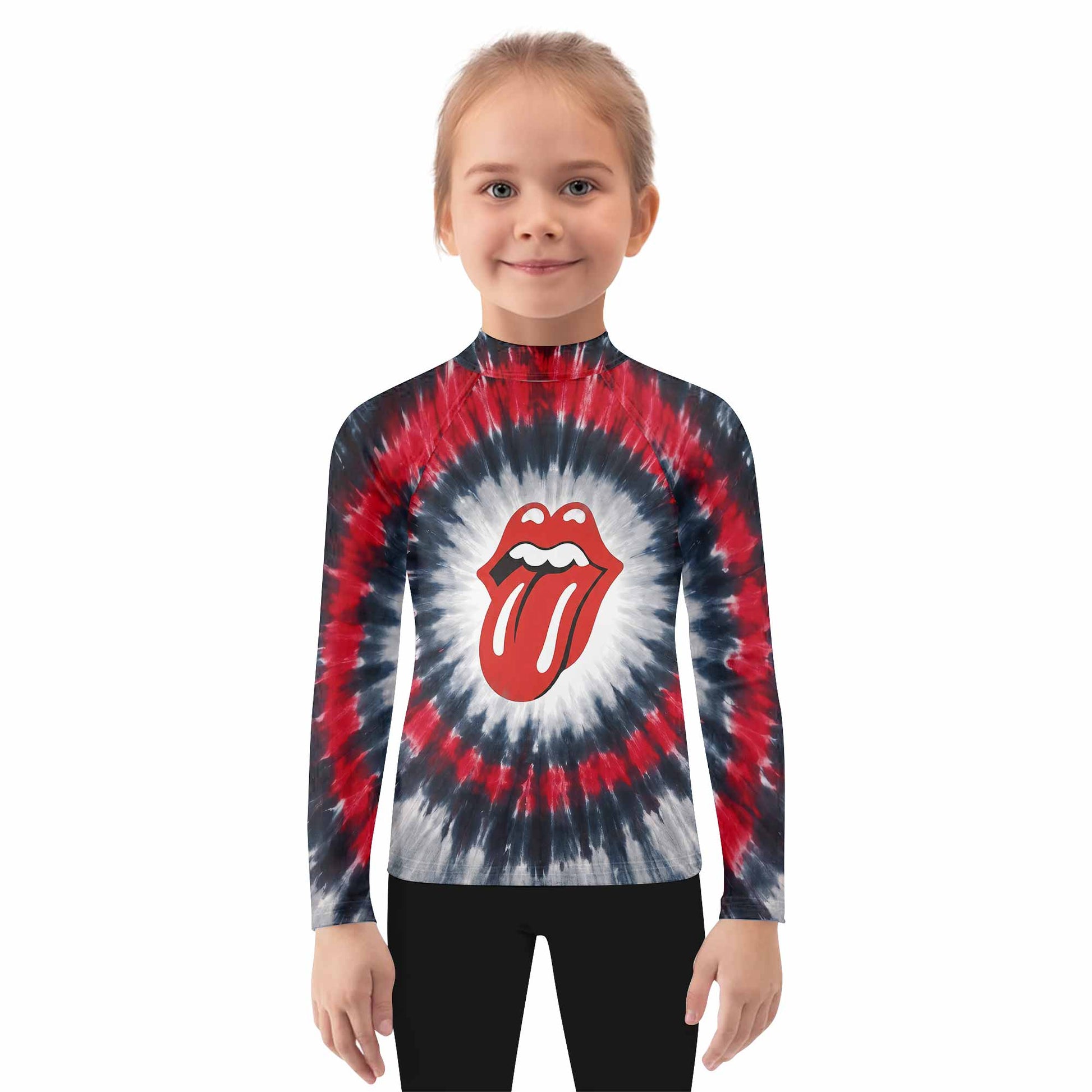 The Rolling Stones Kids Rash Guard Long Sleeve - girl's lifestyle view
