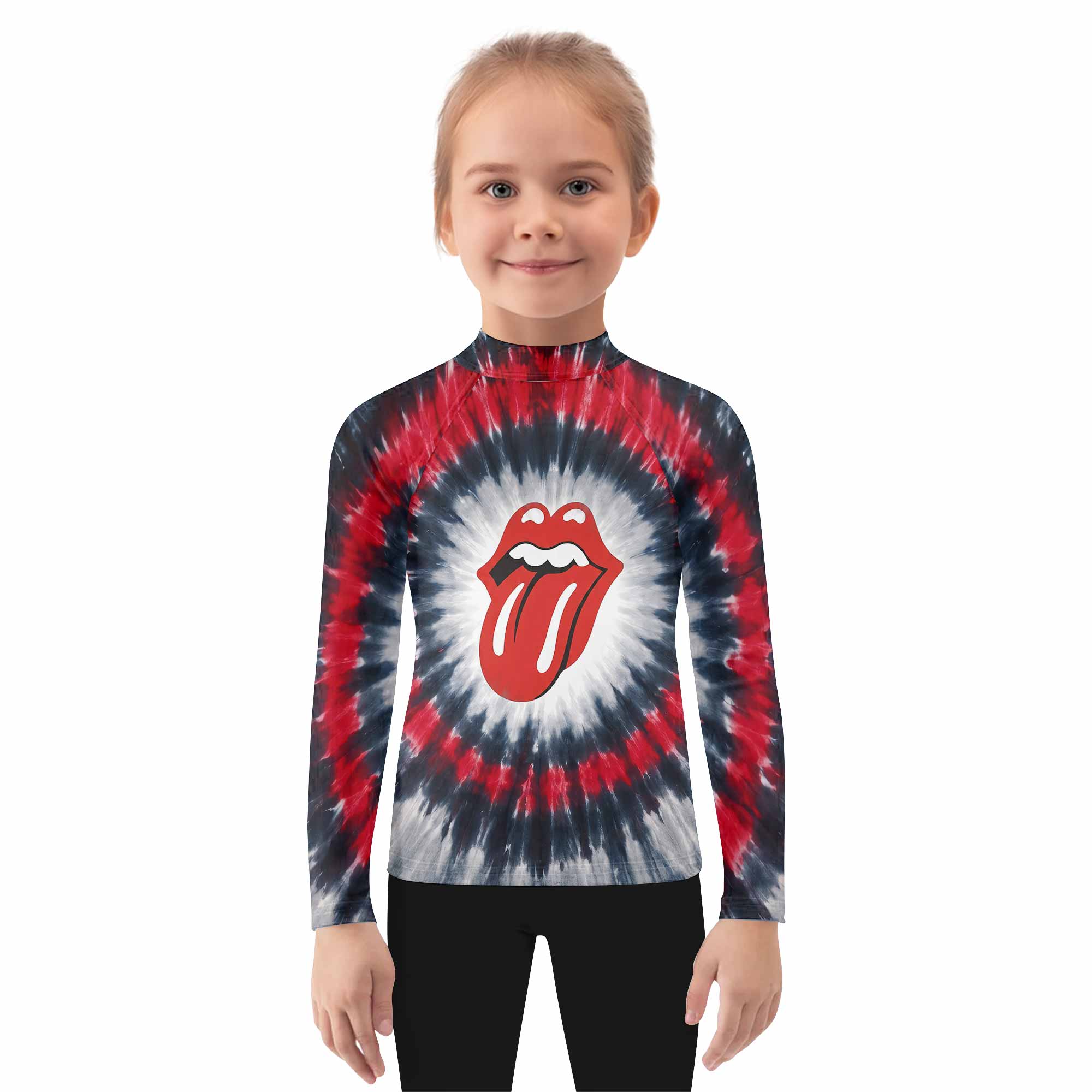 The Rolling Stones Kids Rash Guard Long Sleeve - girl's lifestyle view