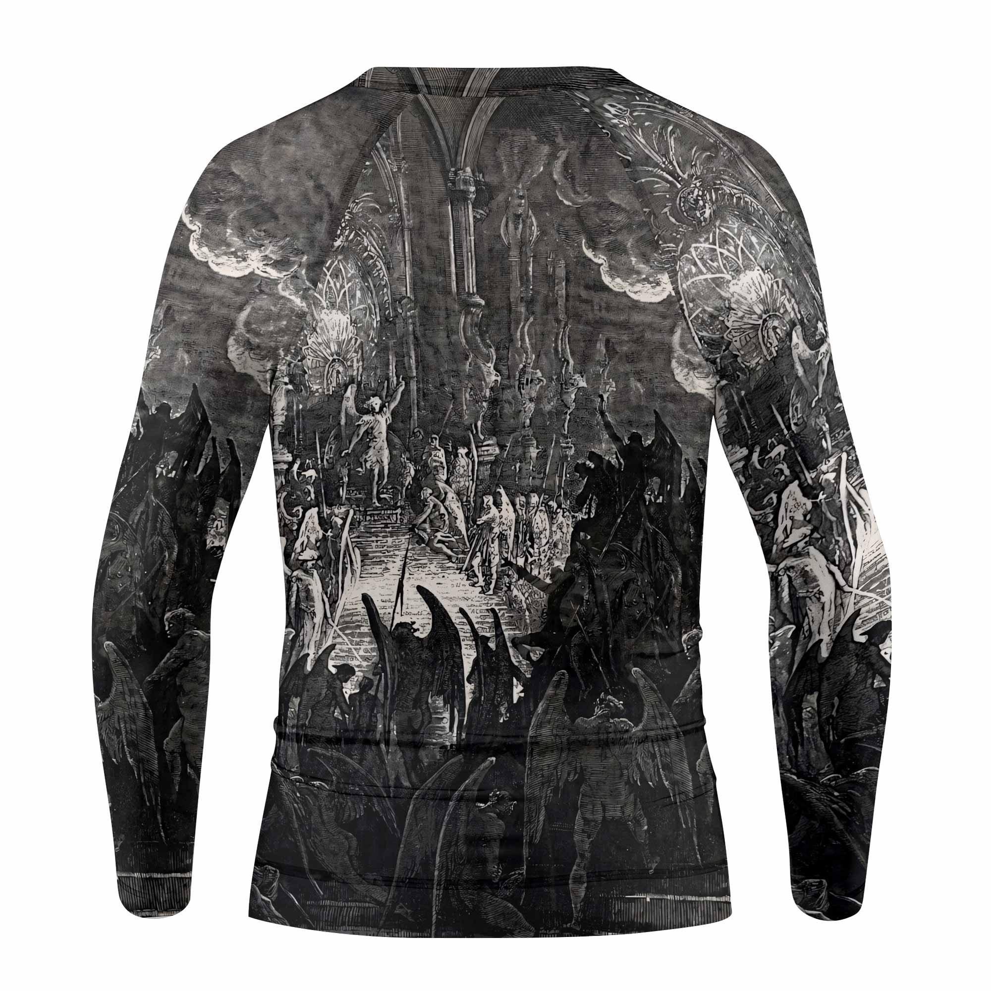 Corporate World Paradise Lost Kids Rash Guard Long Sleeve - back view mockup