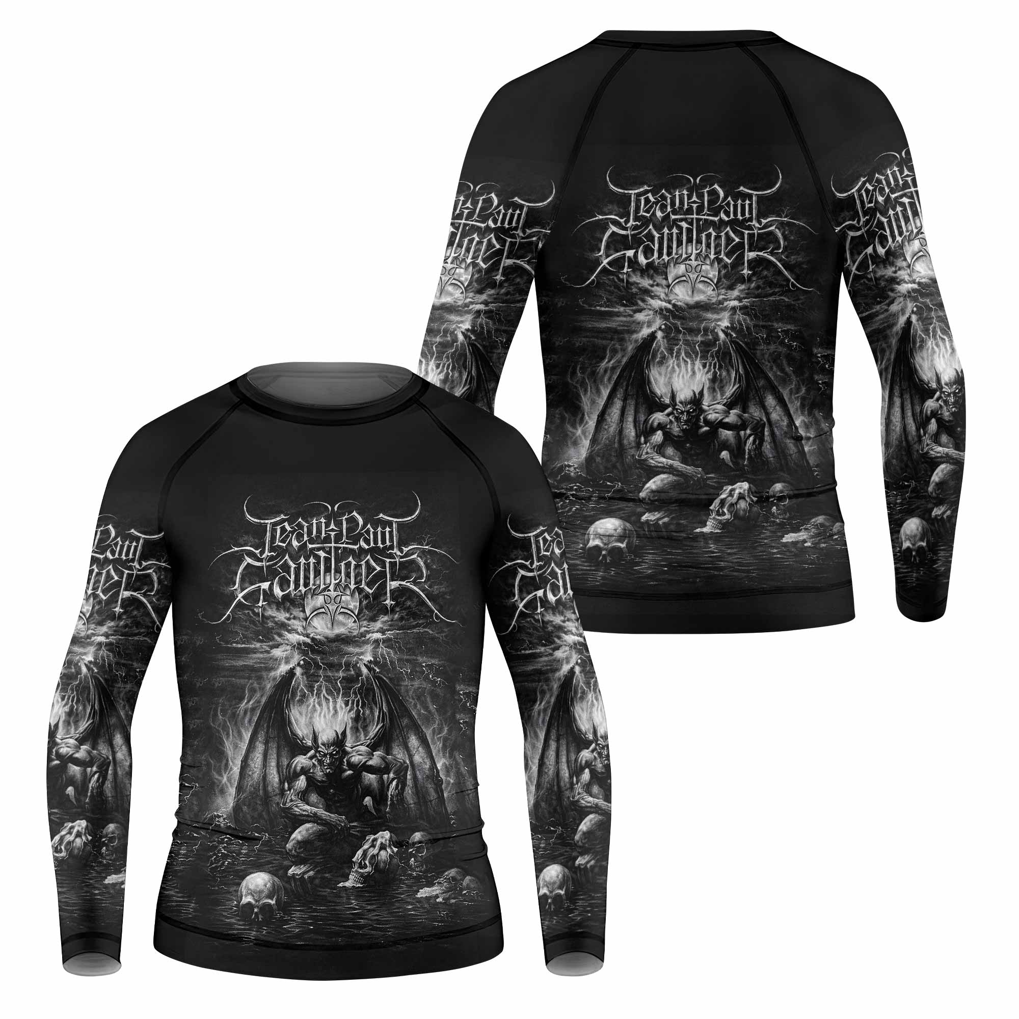 Jean Paul Gaultier Satan Kids Rash Guard Long Sleeve - front and back view
