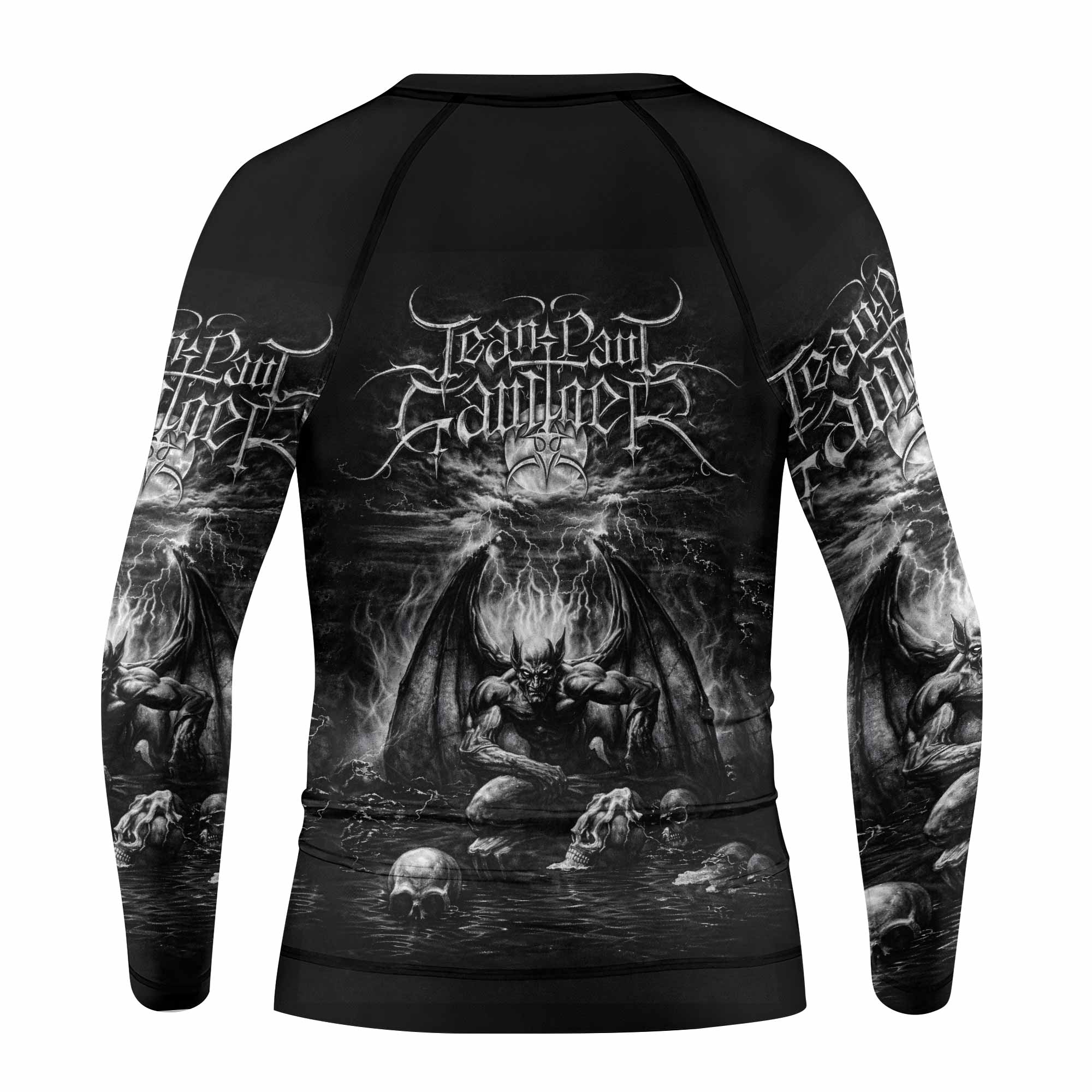 Jean Paul Gaultier Satan Kids Rash Guard Long Sleeve - back view mockup