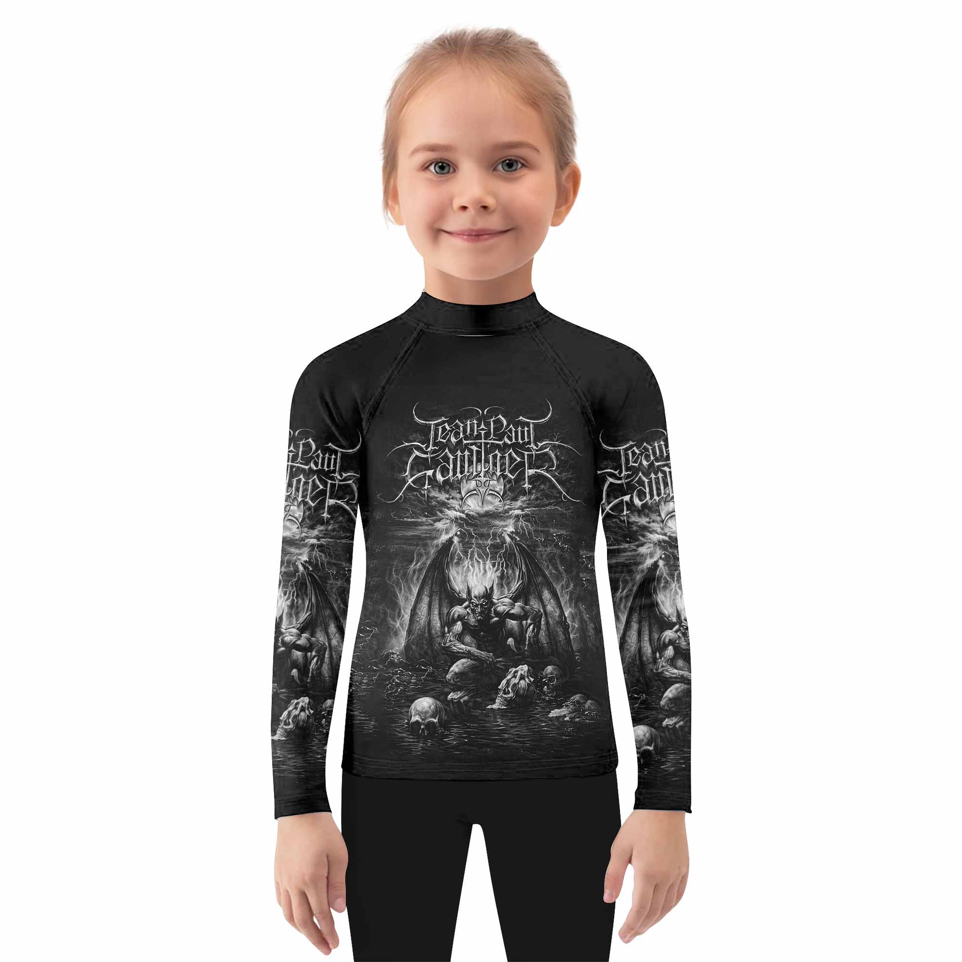 Jean Paul Gaultier Satan Kids Rash Guard Long Sleeve - girl's lifestyle view