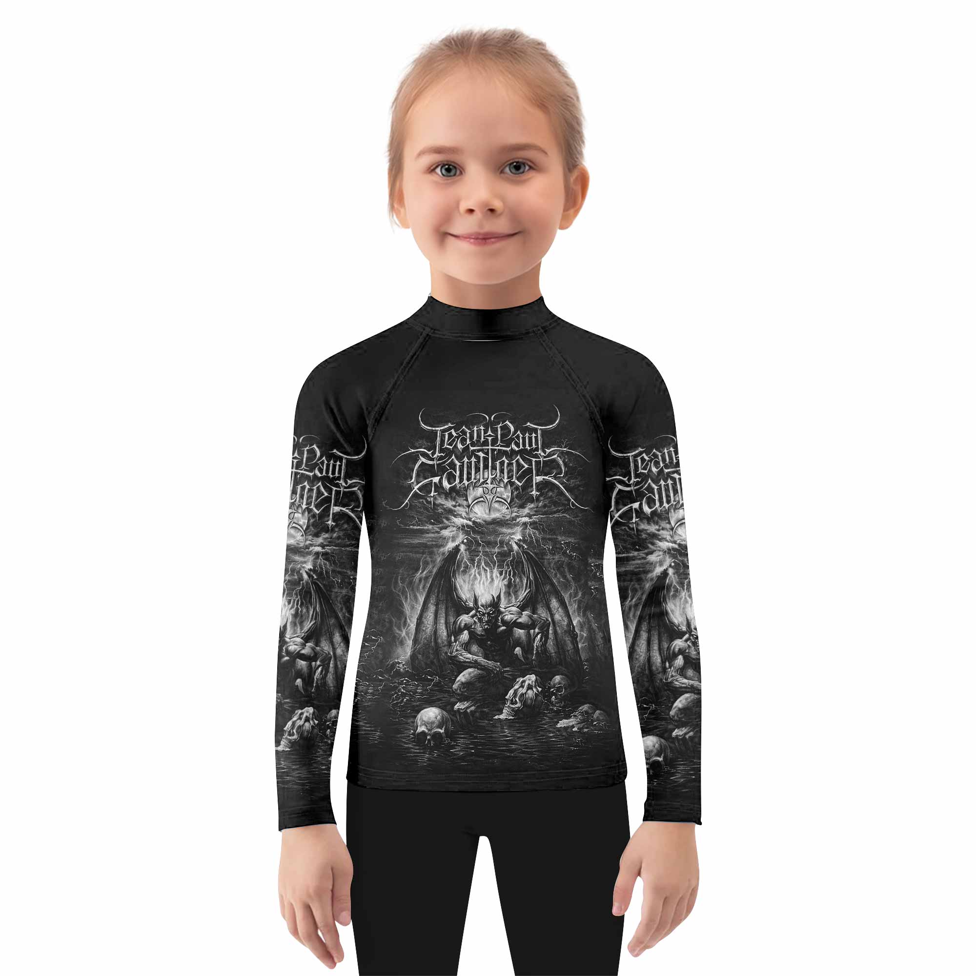 Jean Paul Gaultier Satan Kids Rash Guard Long Sleeve - girl's lifestyle view
